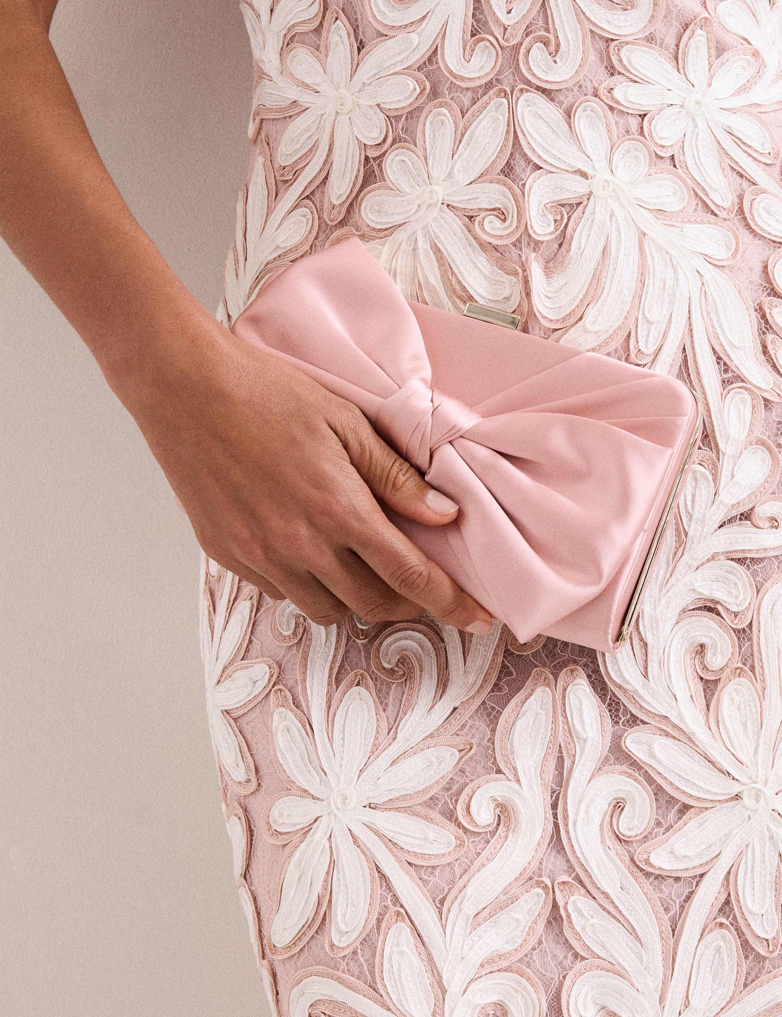 Satin Bow Chain Strap Clutch Bag 7 of 9