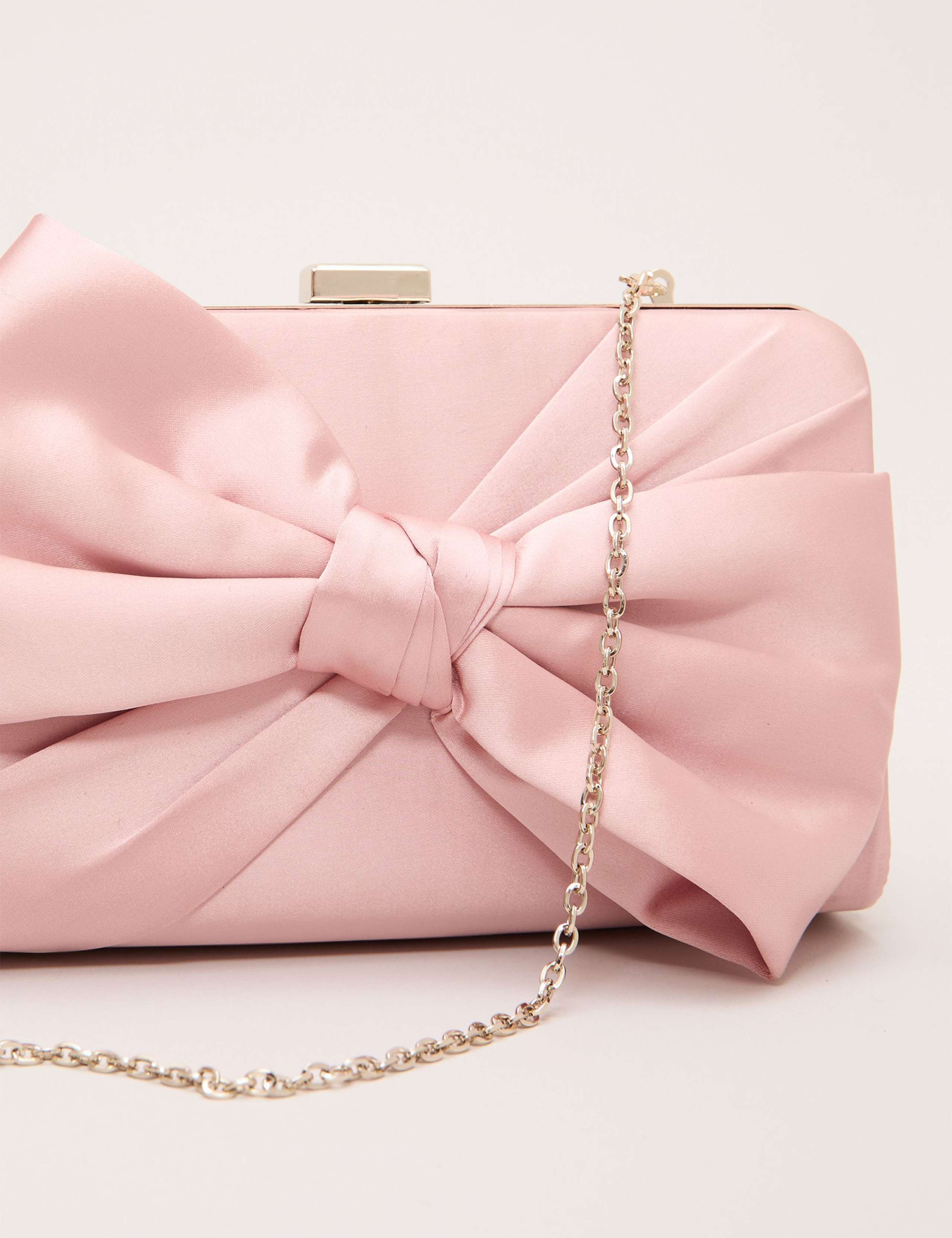 Satin Bow Chain Strap Clutch Bag 9 of 9