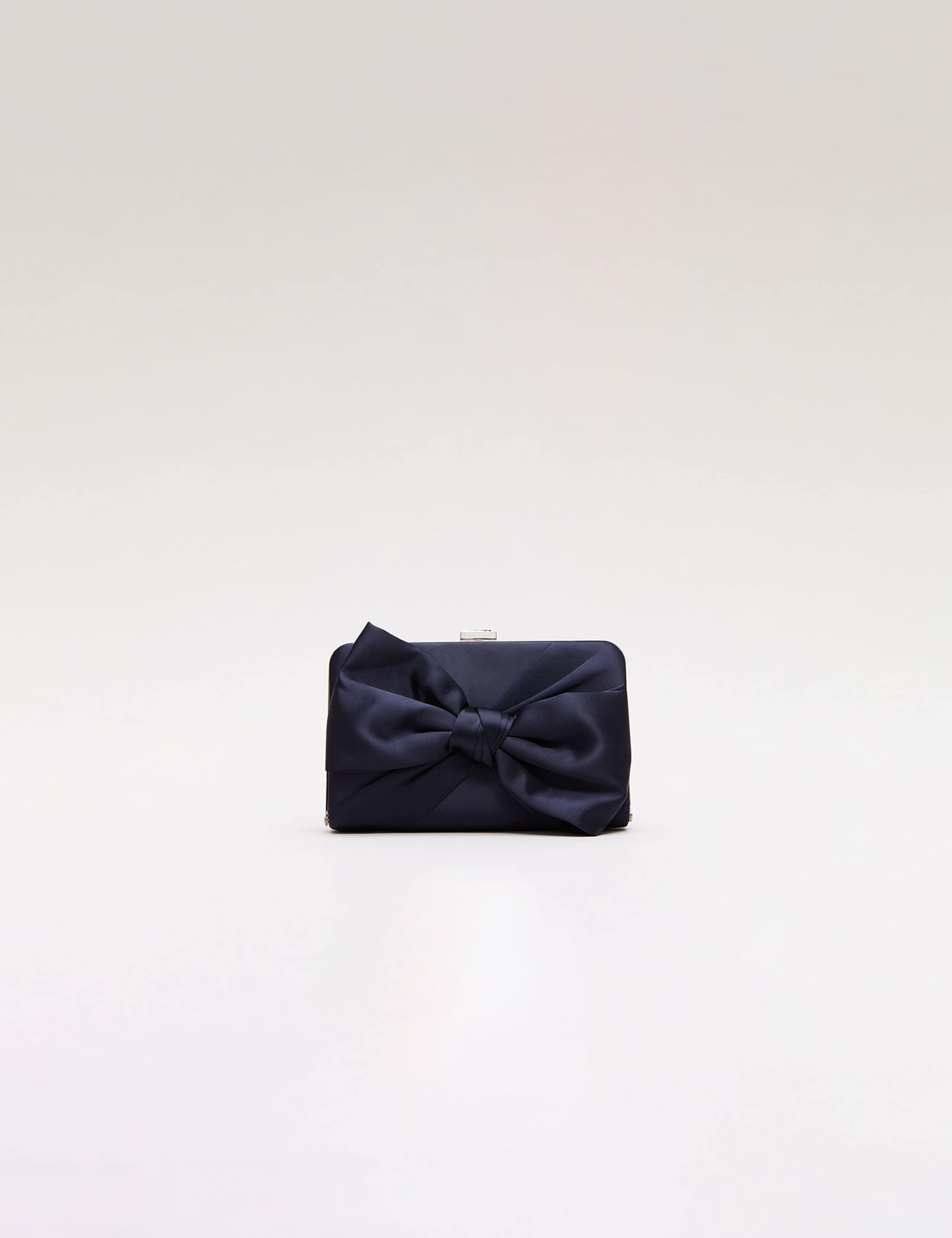 Satin Bow Chain Strap Clutch Bag 1 of 7