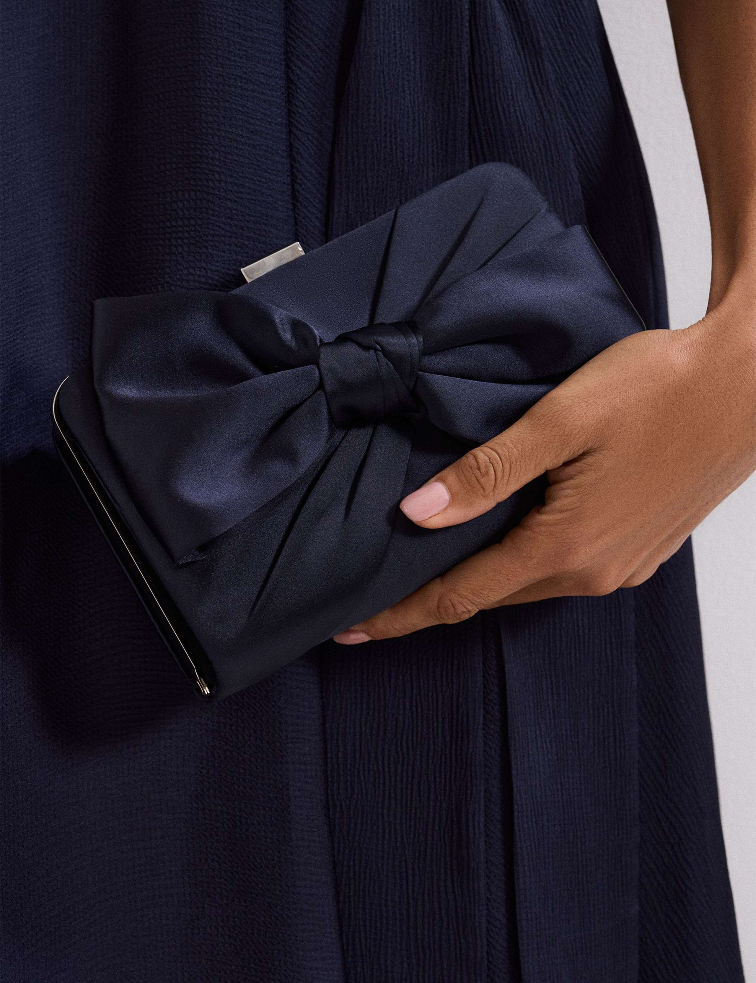 Satin Bow Chain Strap Clutch Bag 7 of 7