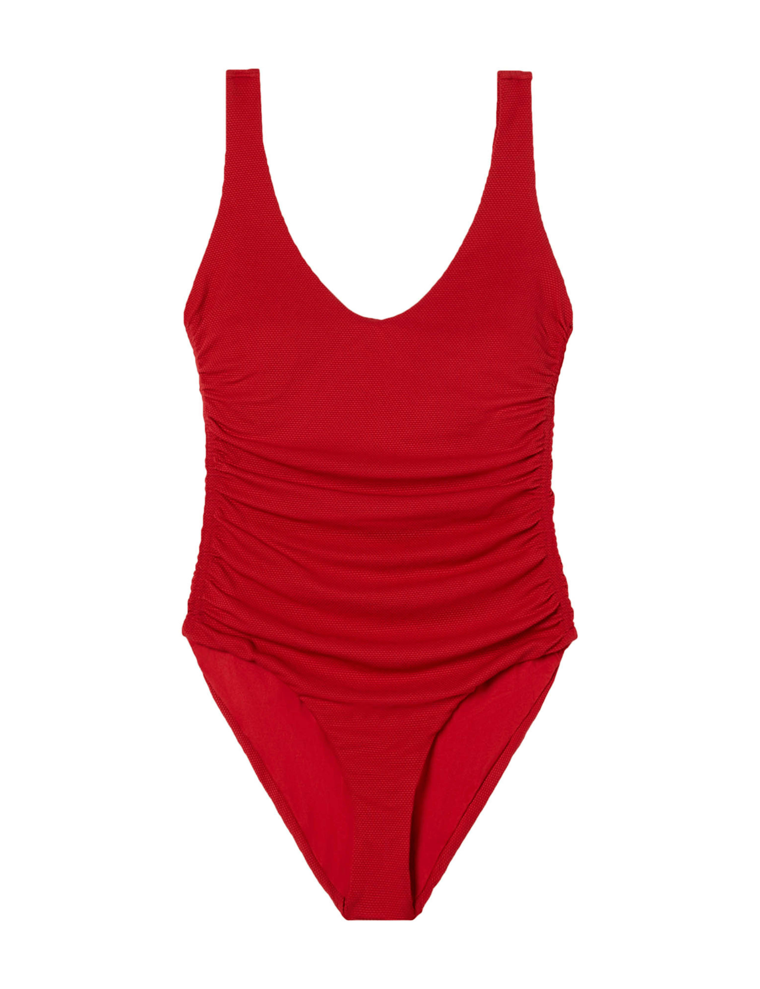 Textured Side Ruched Scoop Neck Swimsuit 2 of 6