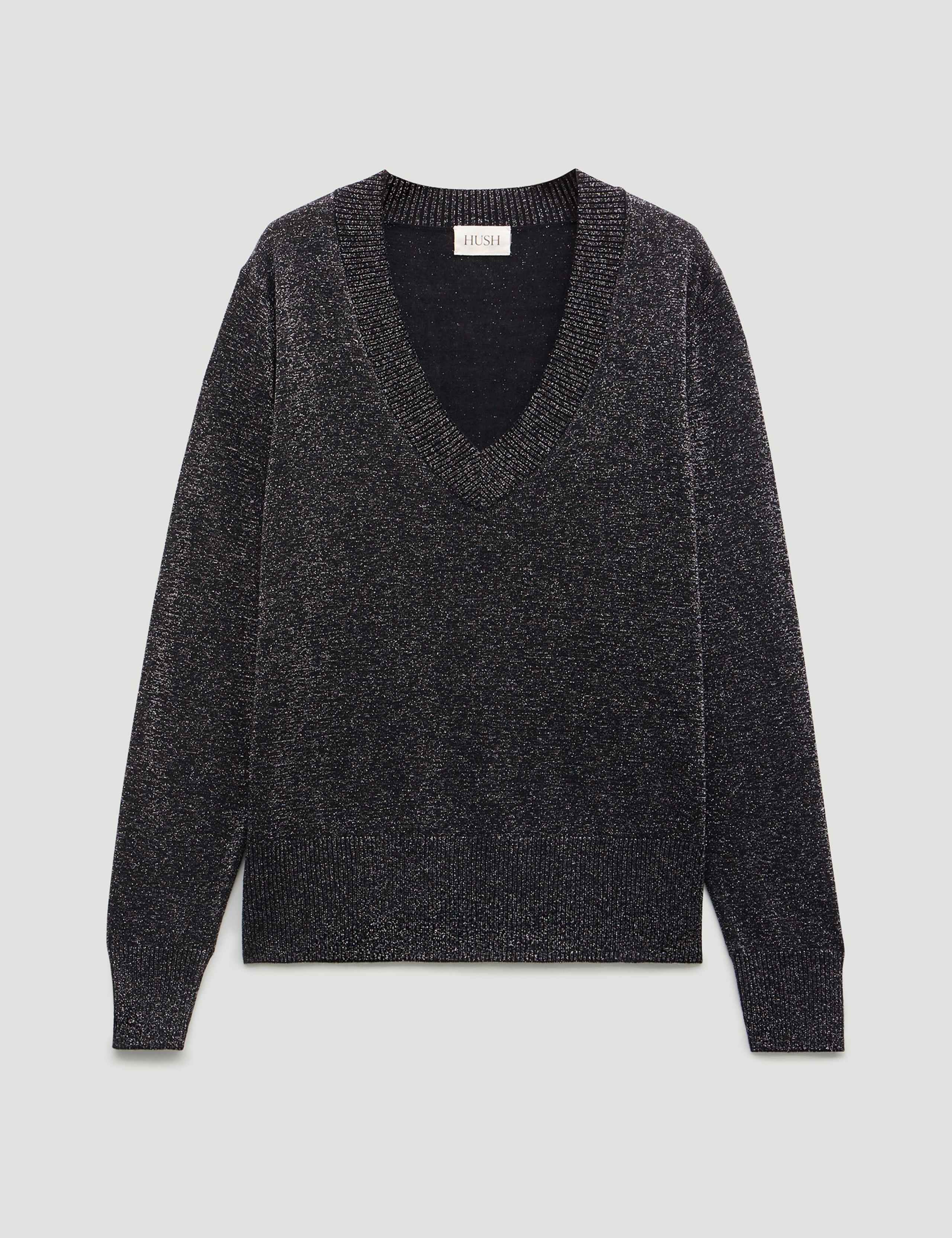 V-Neck Metallic Jumper 2 of 4
