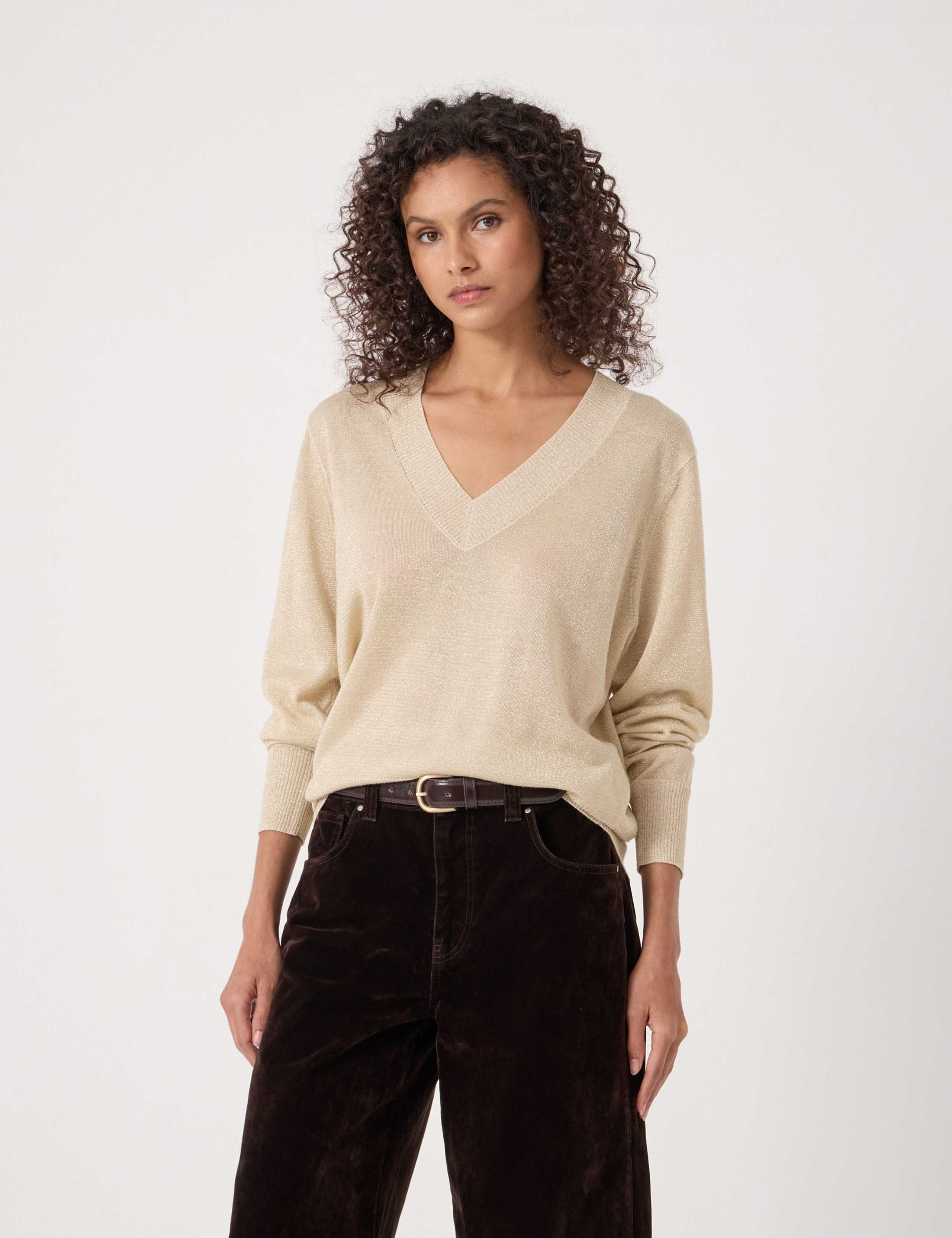 V-Neck Metallic Jumper 1 of 4