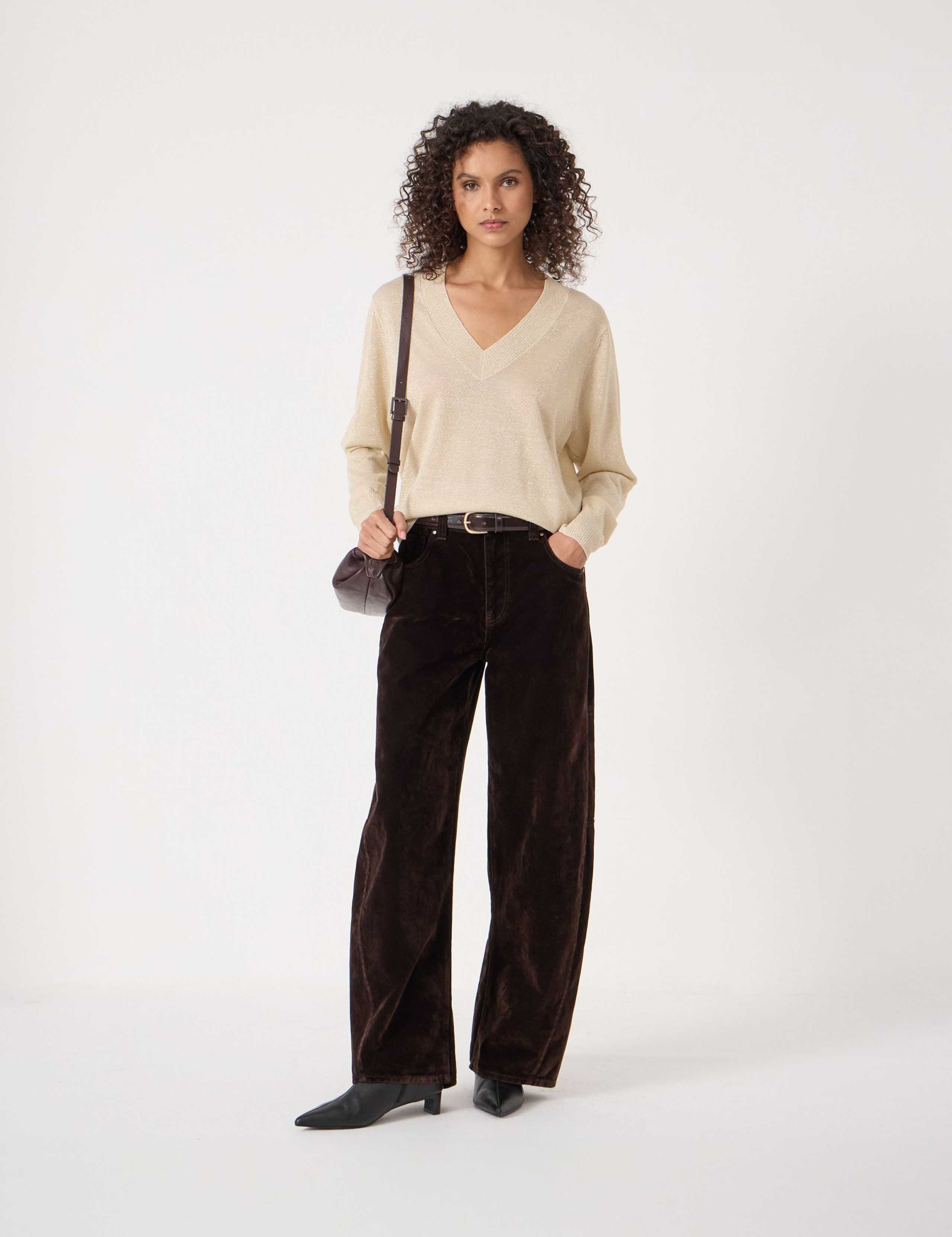 V-Neck Metallic Jumper 2 of 4