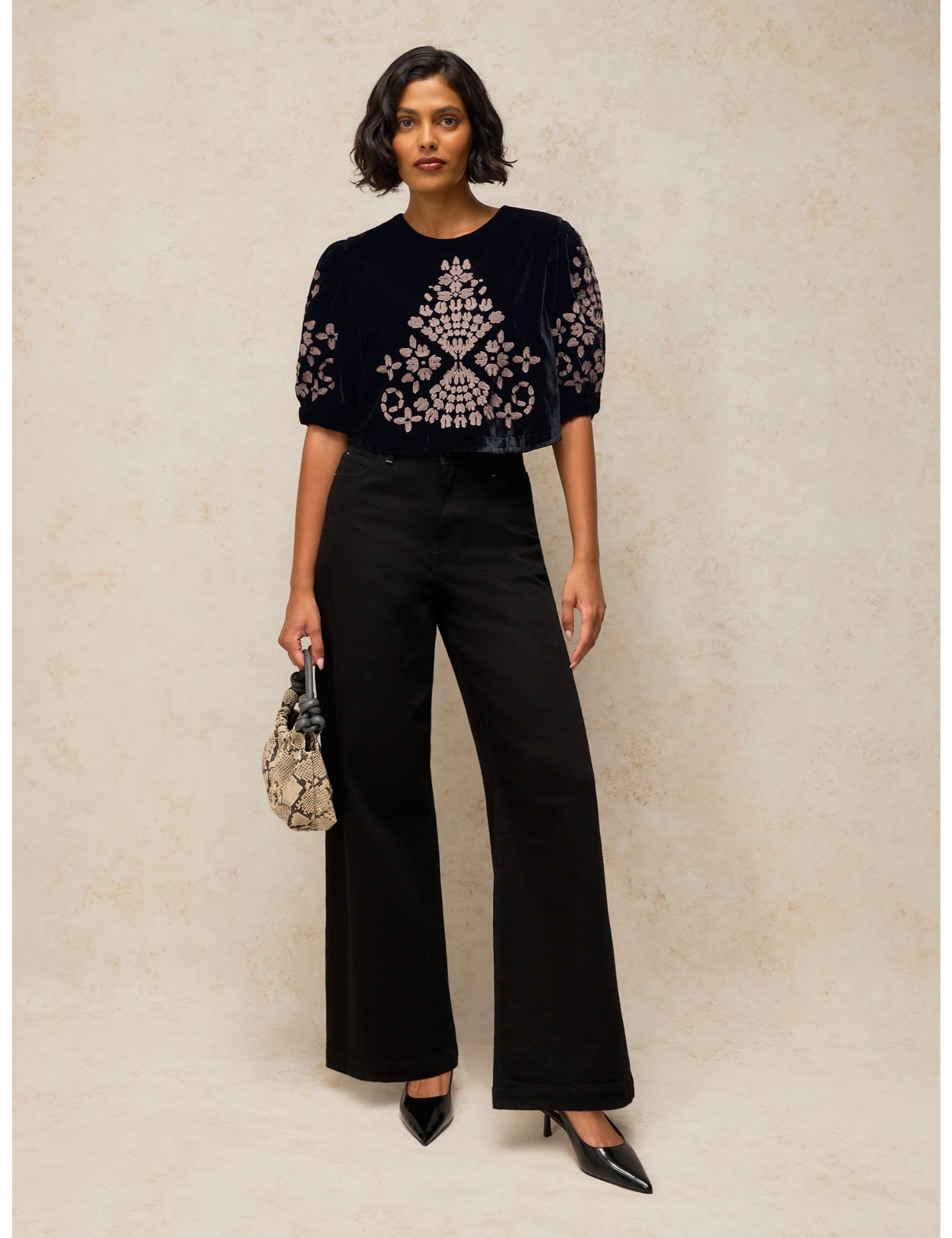 Kai Velvet Embroidered Top 5 of 7