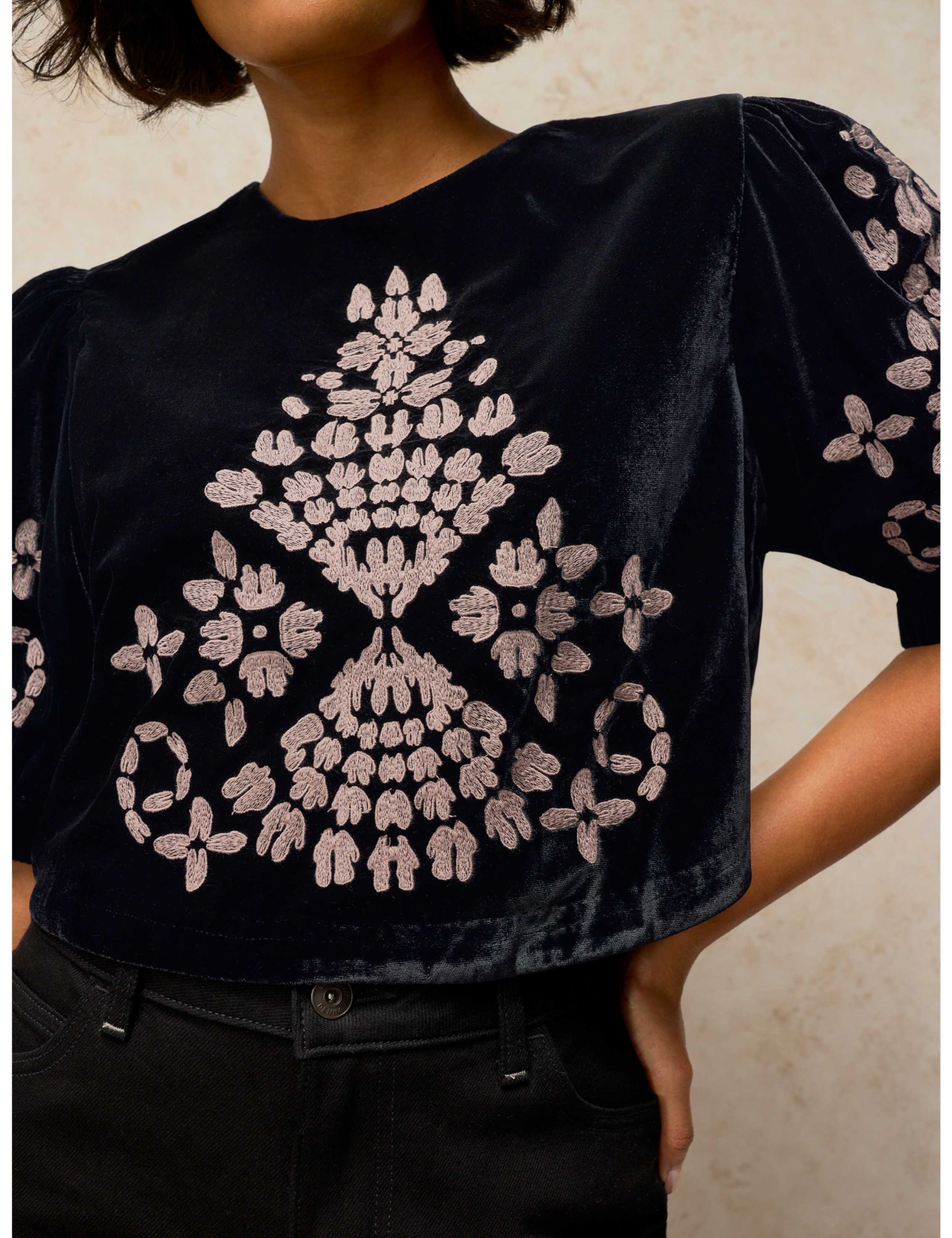 Kai Velvet Embroidered Top 6 of 7