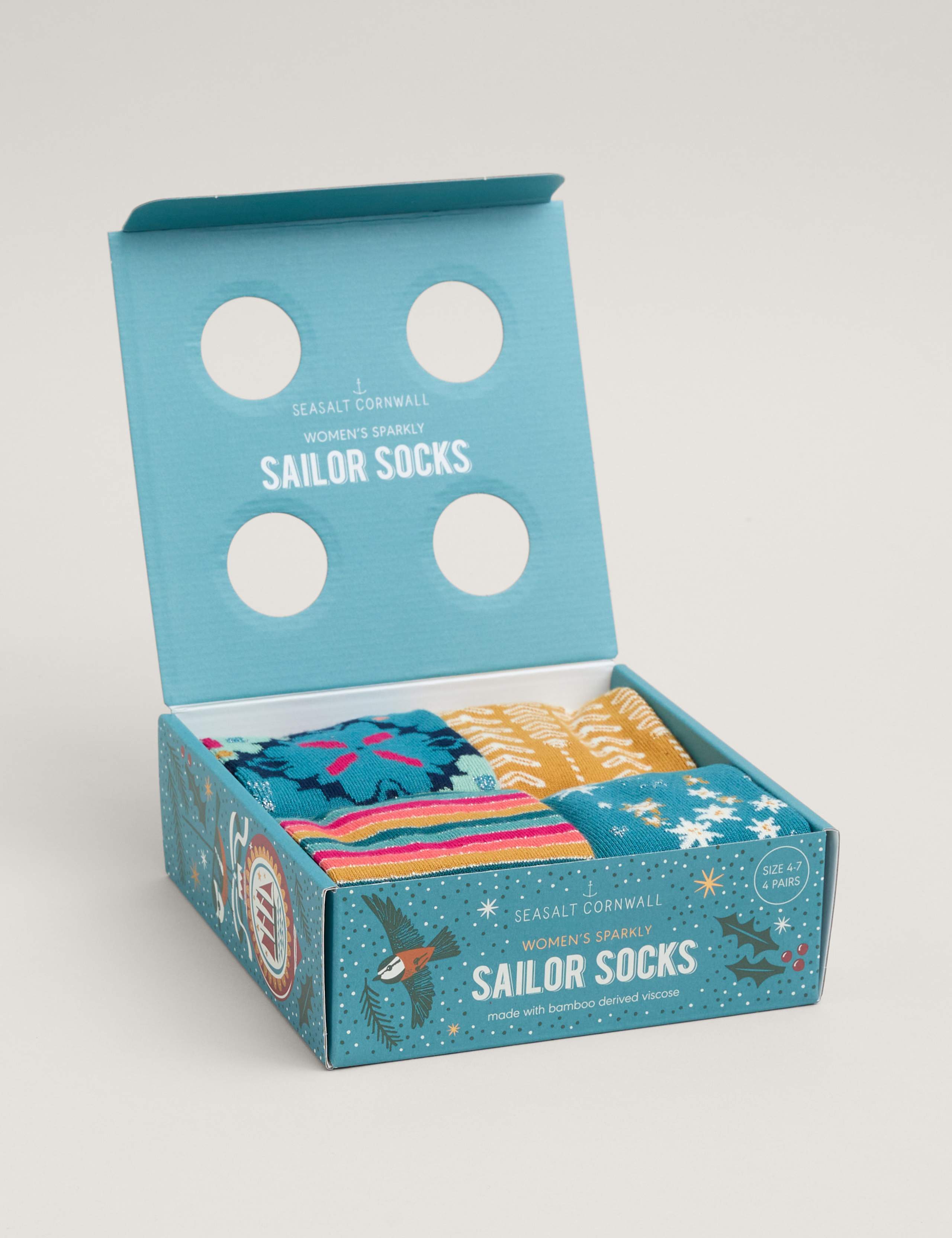 4pk Patterned Ankle High Socks 3 of 3