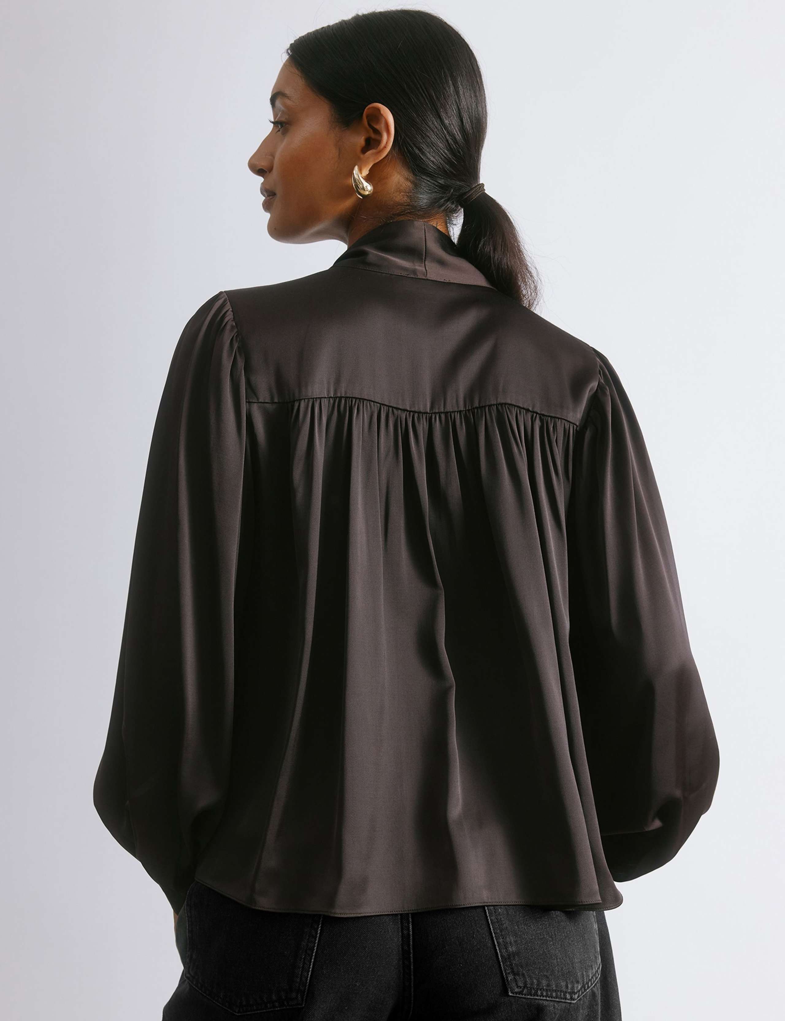 Satin Tie Neck Blouse 3 of 4