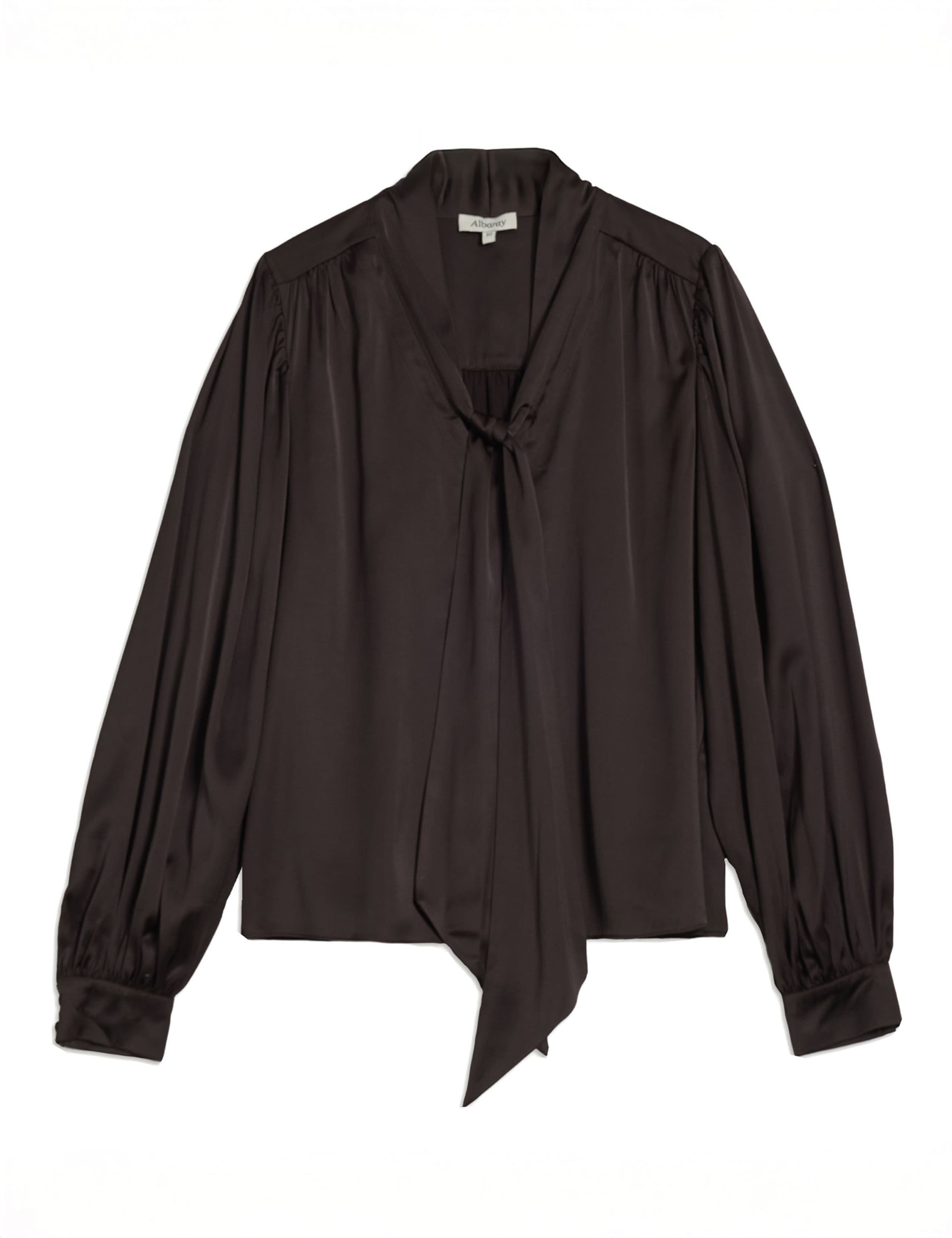 Satin Tie Neck Blouse 2 of 4