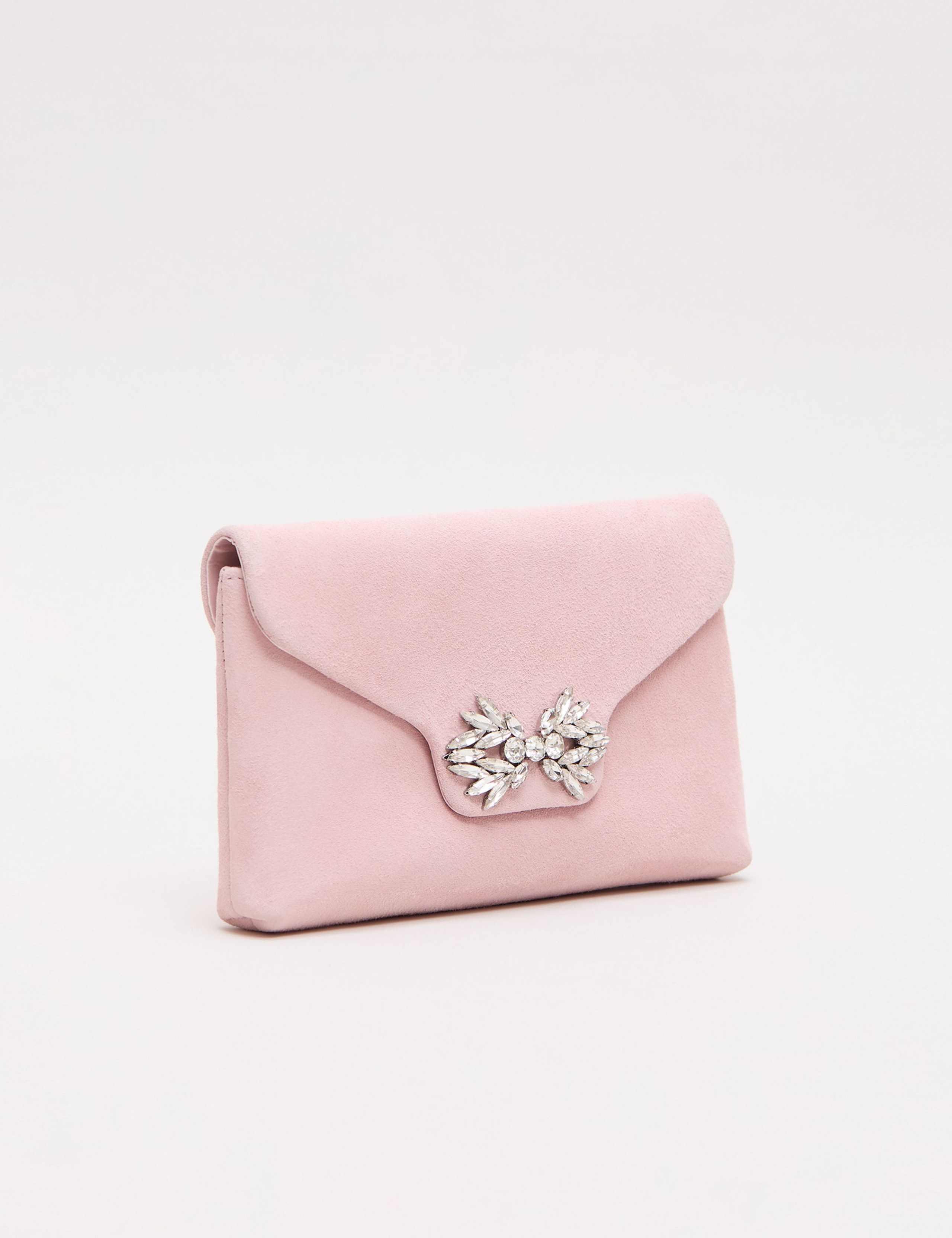 Suede Embellished Clutch Bag 2 of 8