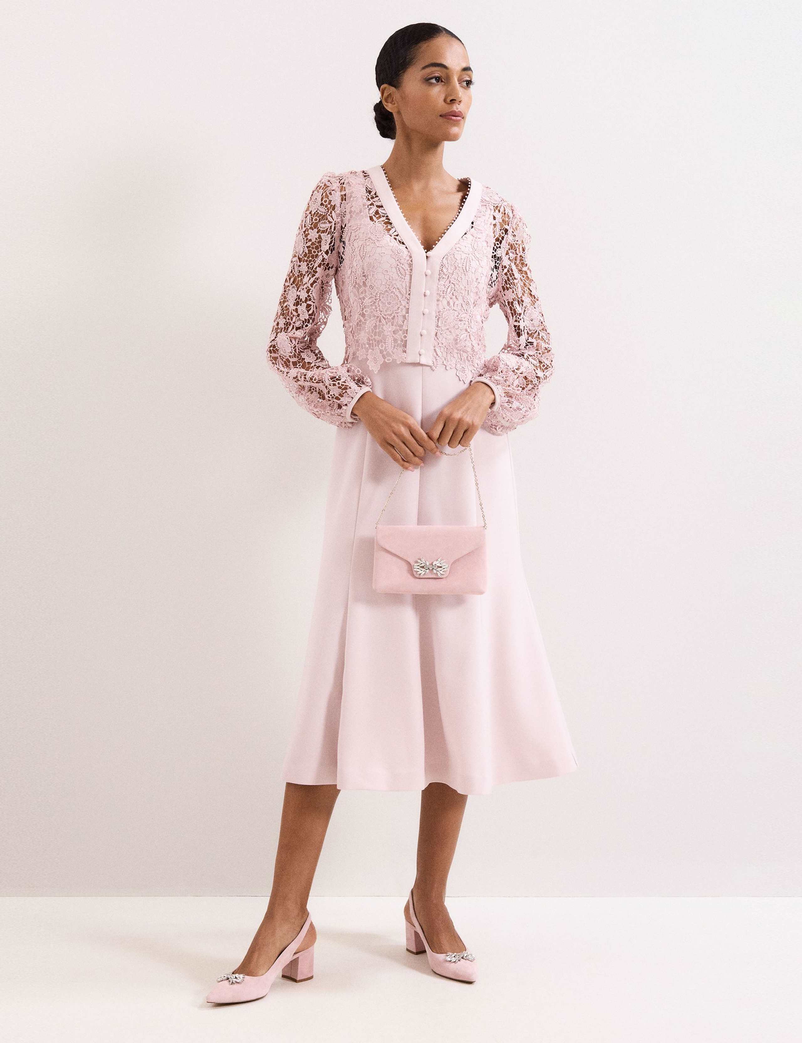 Suede Embellished Clutch Bag 3 of 8