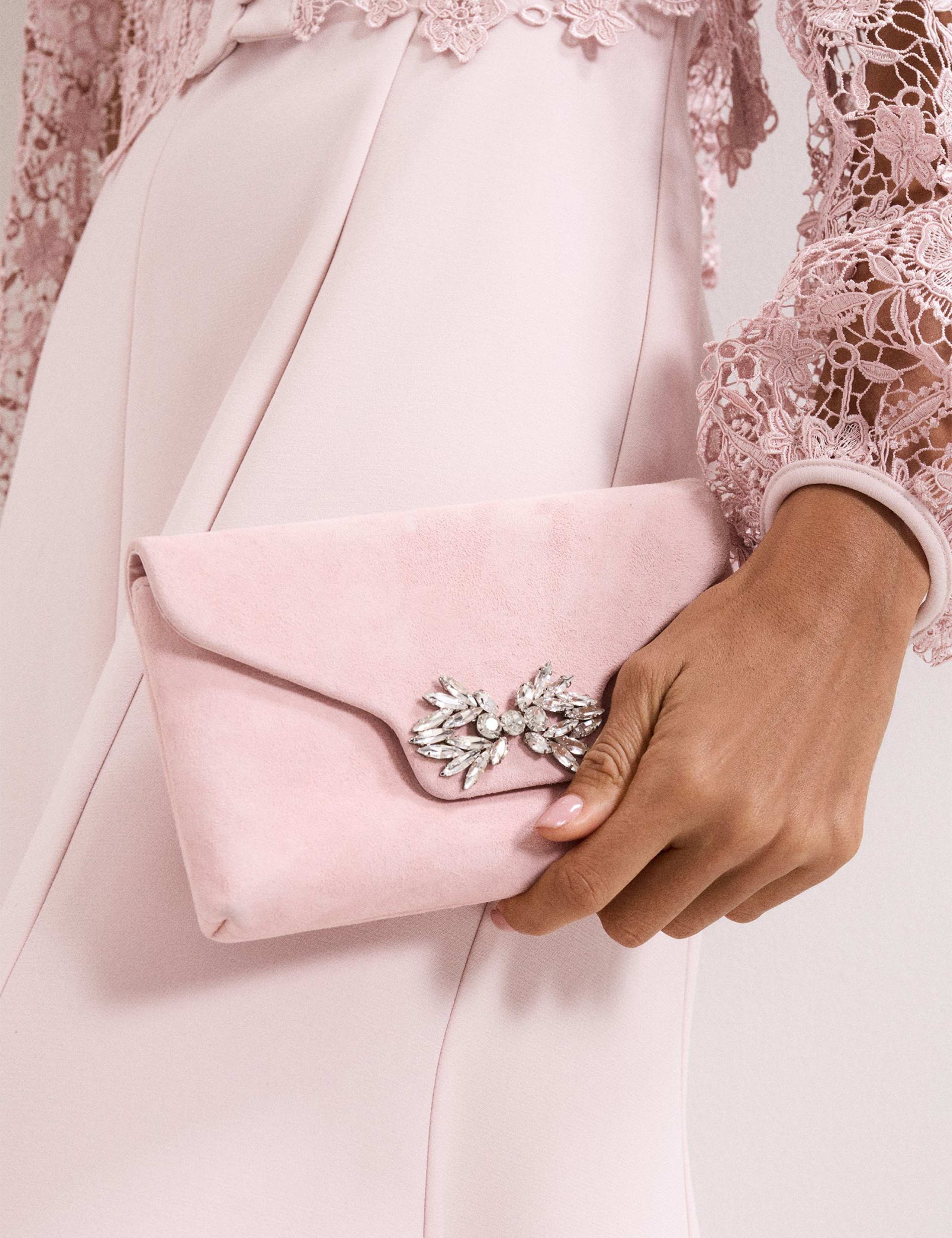 Suede Embellished Clutch Bag 8 of 8