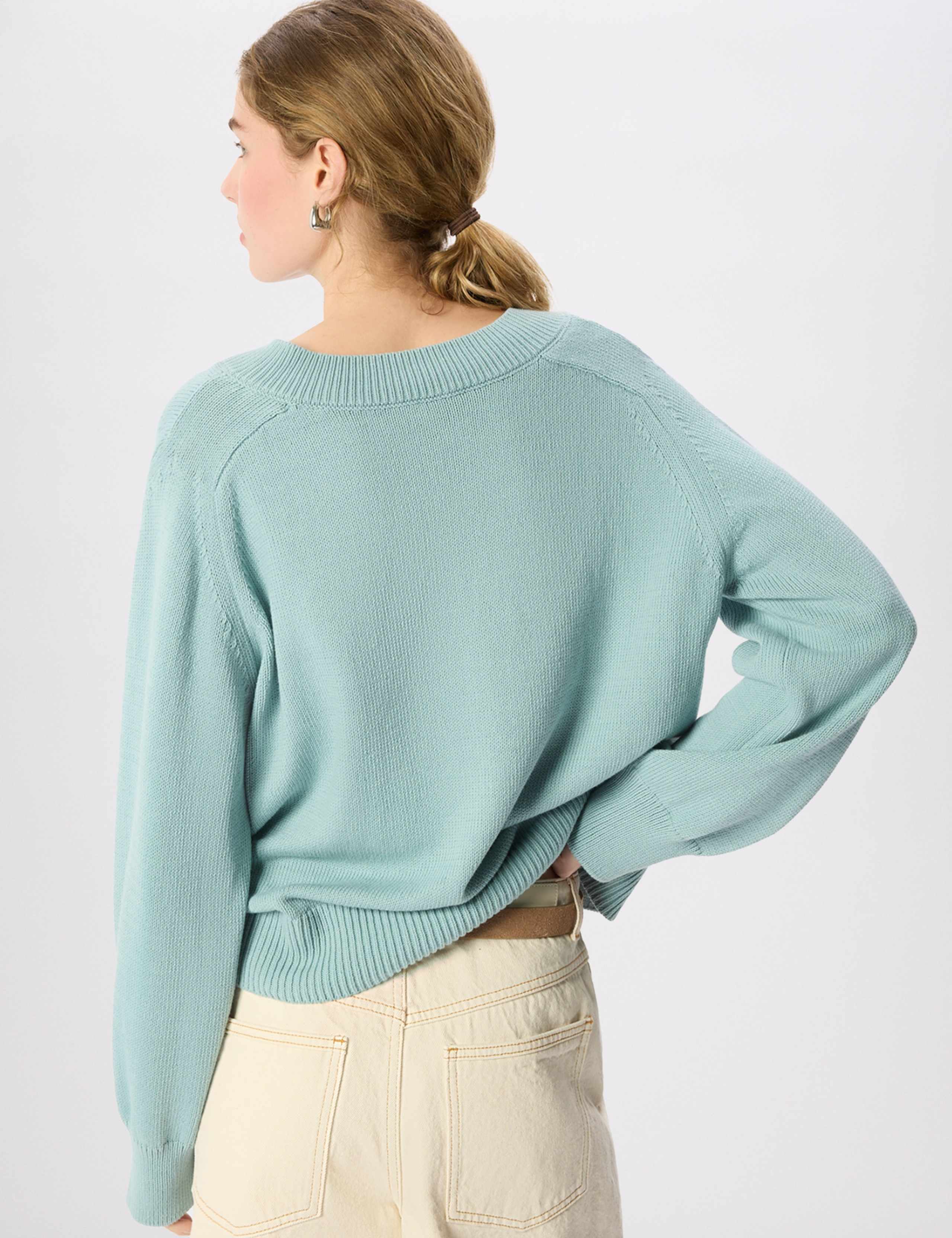 Pure Cotton V-Neck Relaxed Jumper 3 of 7