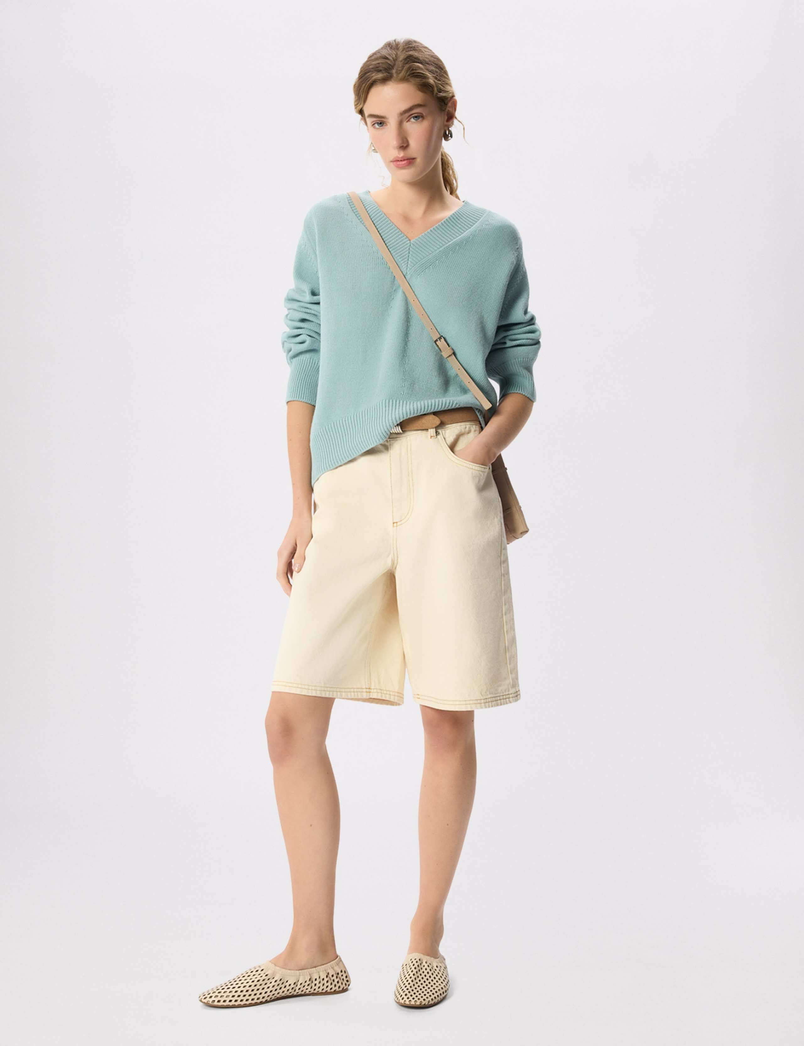Pure Cotton V-Neck Relaxed Jumper 6 of 7