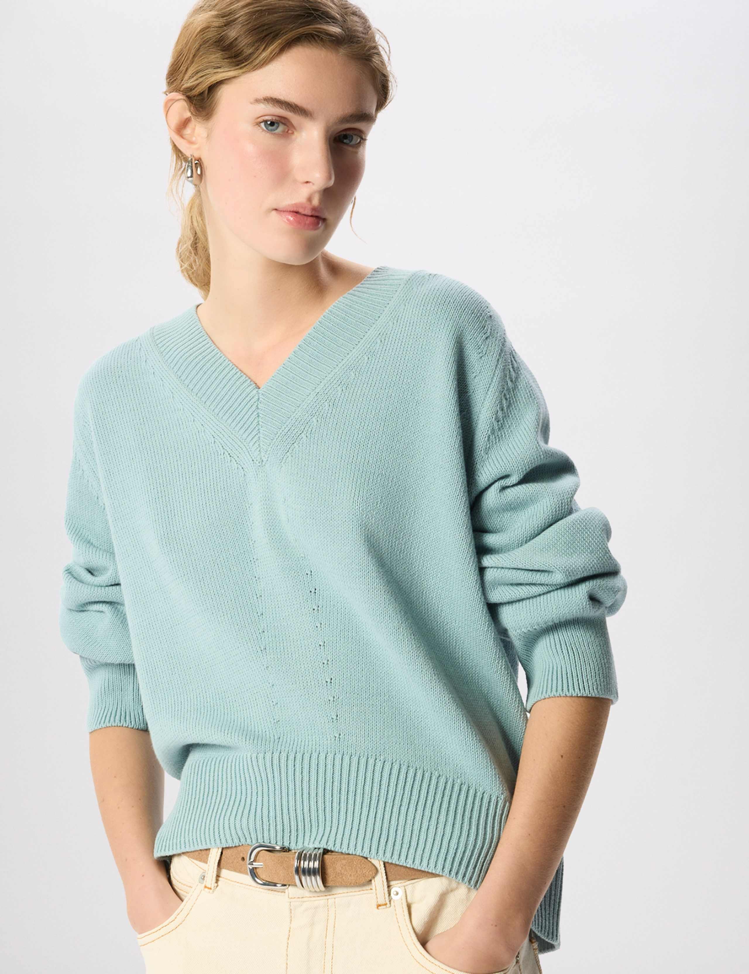 Pure Cotton V-Neck Relaxed Jumper 7 of 7