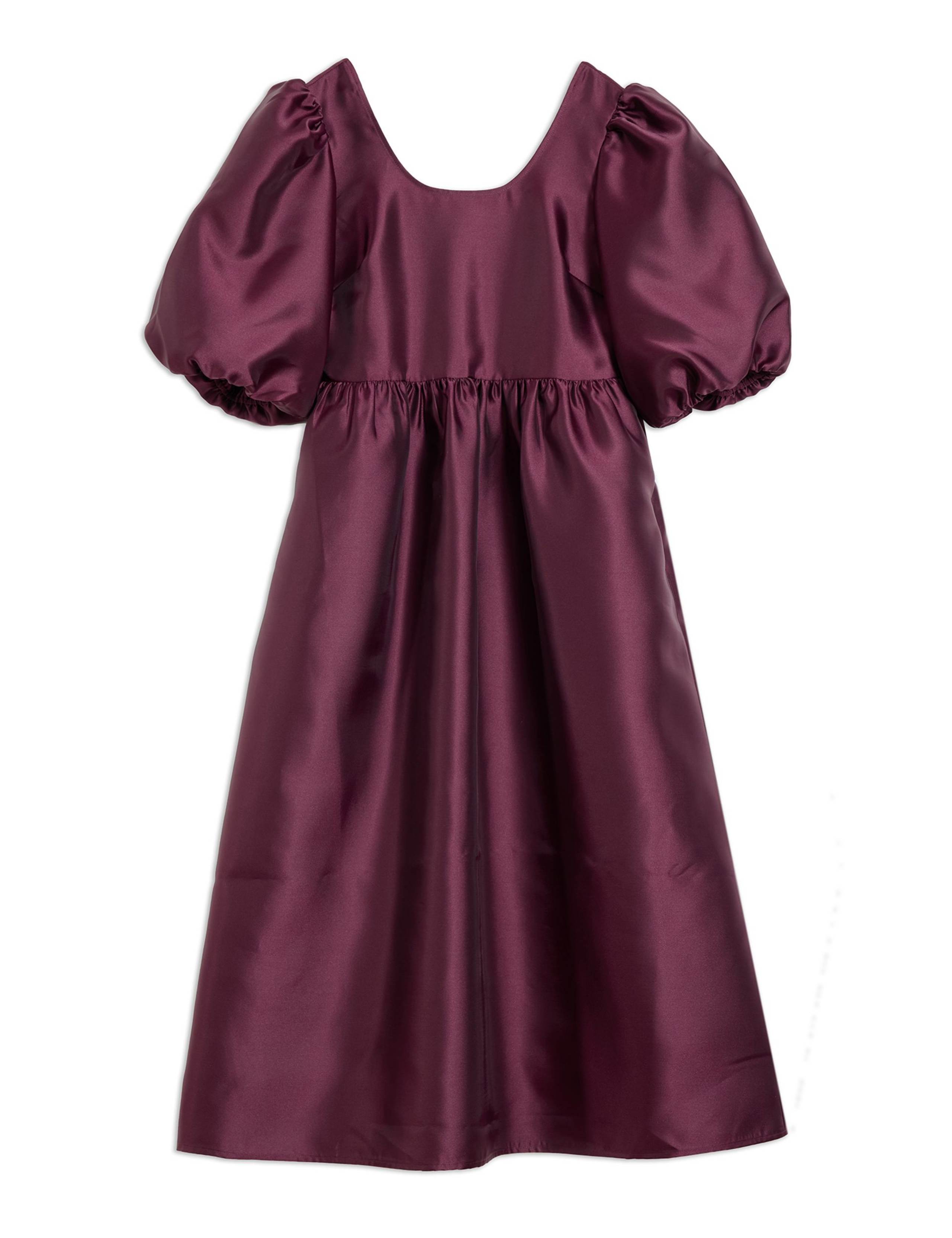 Taffeta Puff Sleeve Mini Skater Dress 2 of 6