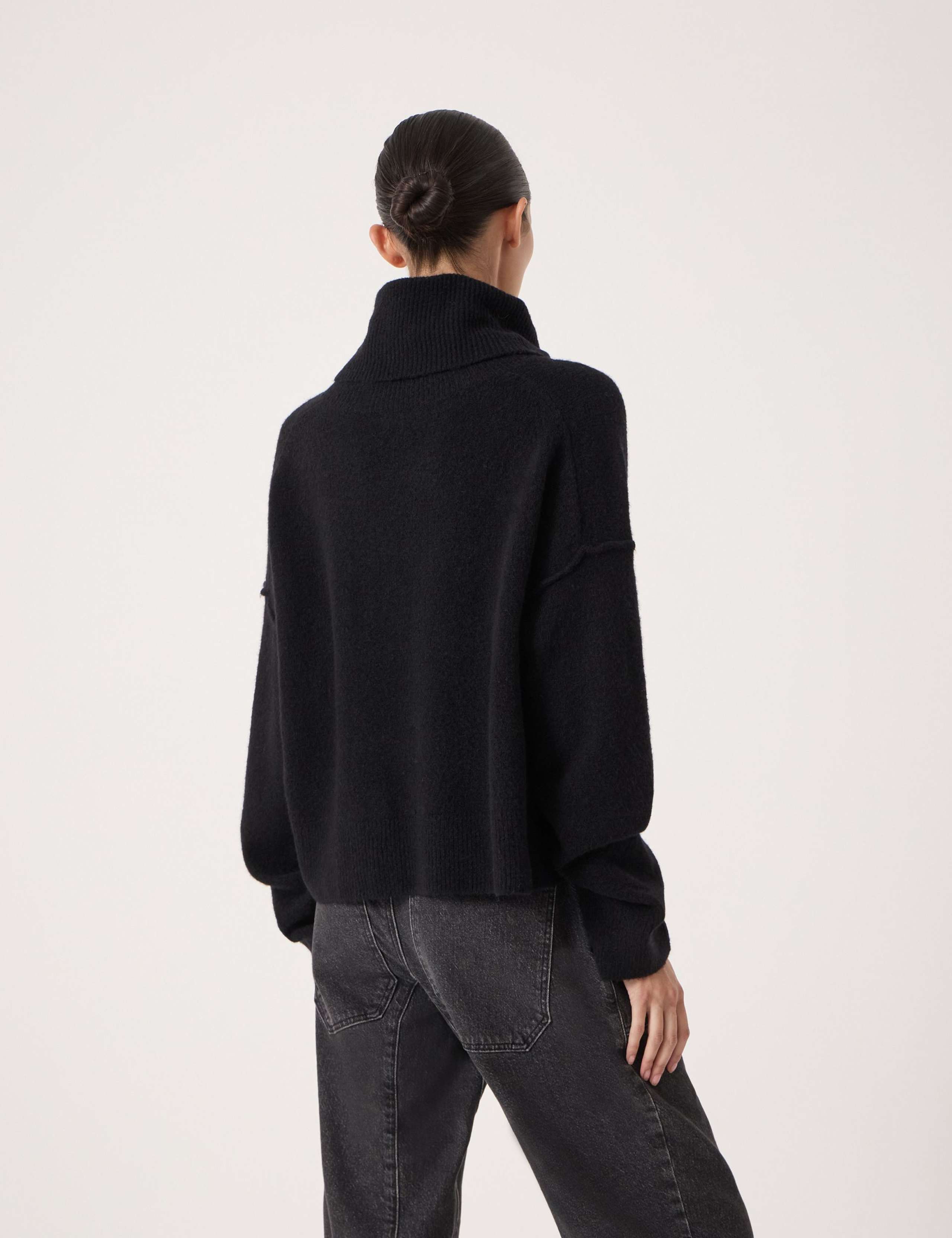 Wool Blend Roll Neck Cropped Jumper 4 of 6