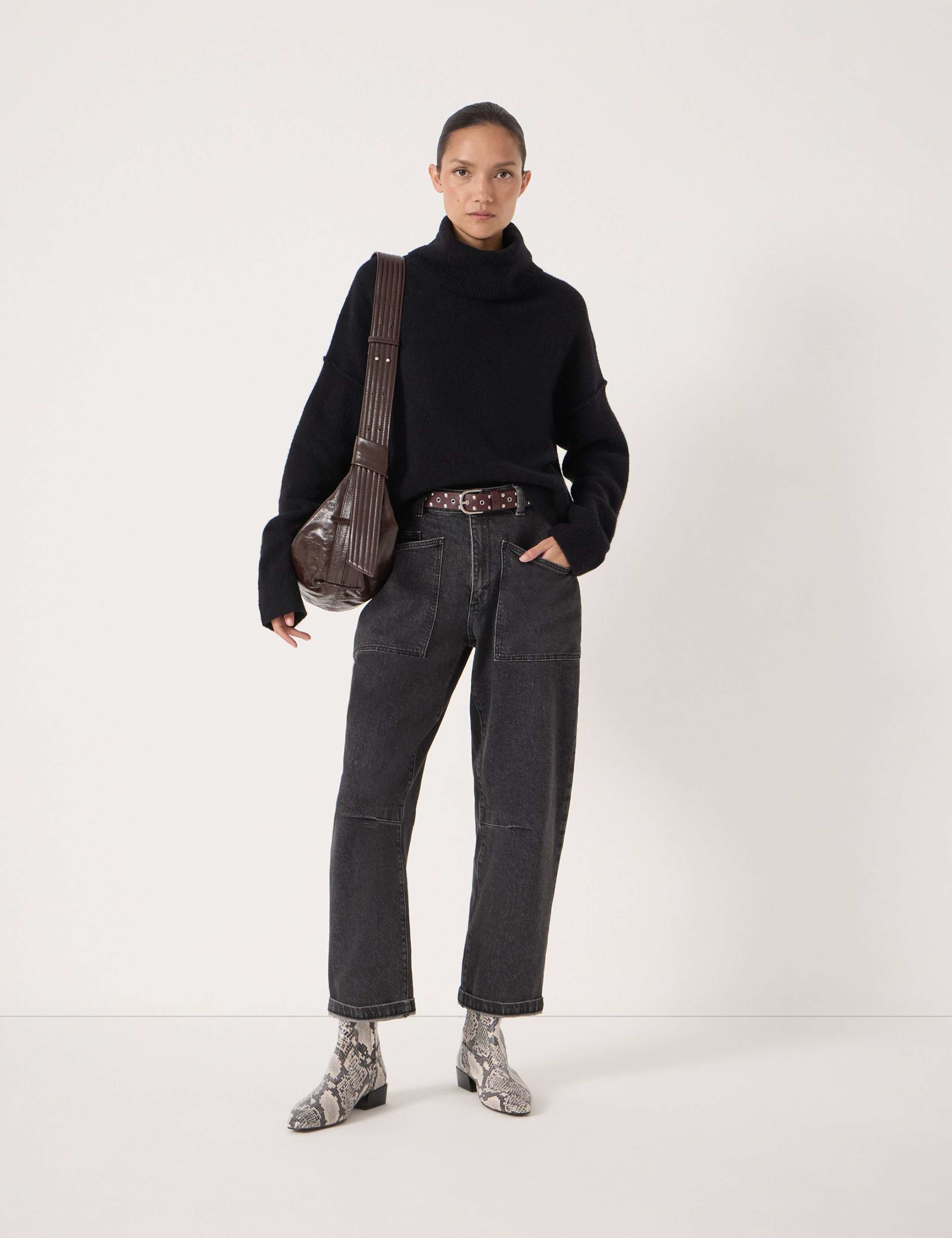 Wool Blend Roll Neck Cropped Jumper 6 of 6