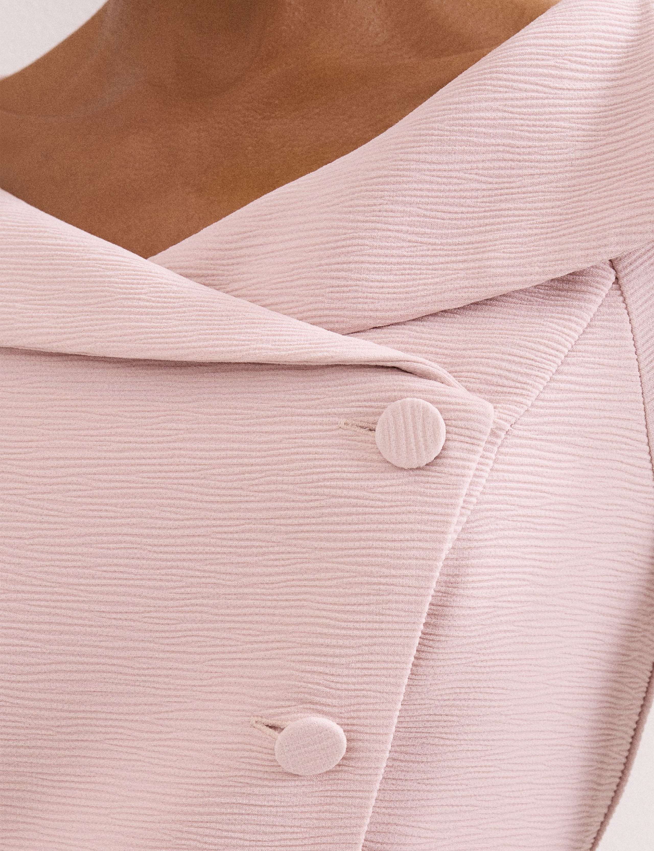 Textured V-Neck Midi Tailored Dress 8 of 8