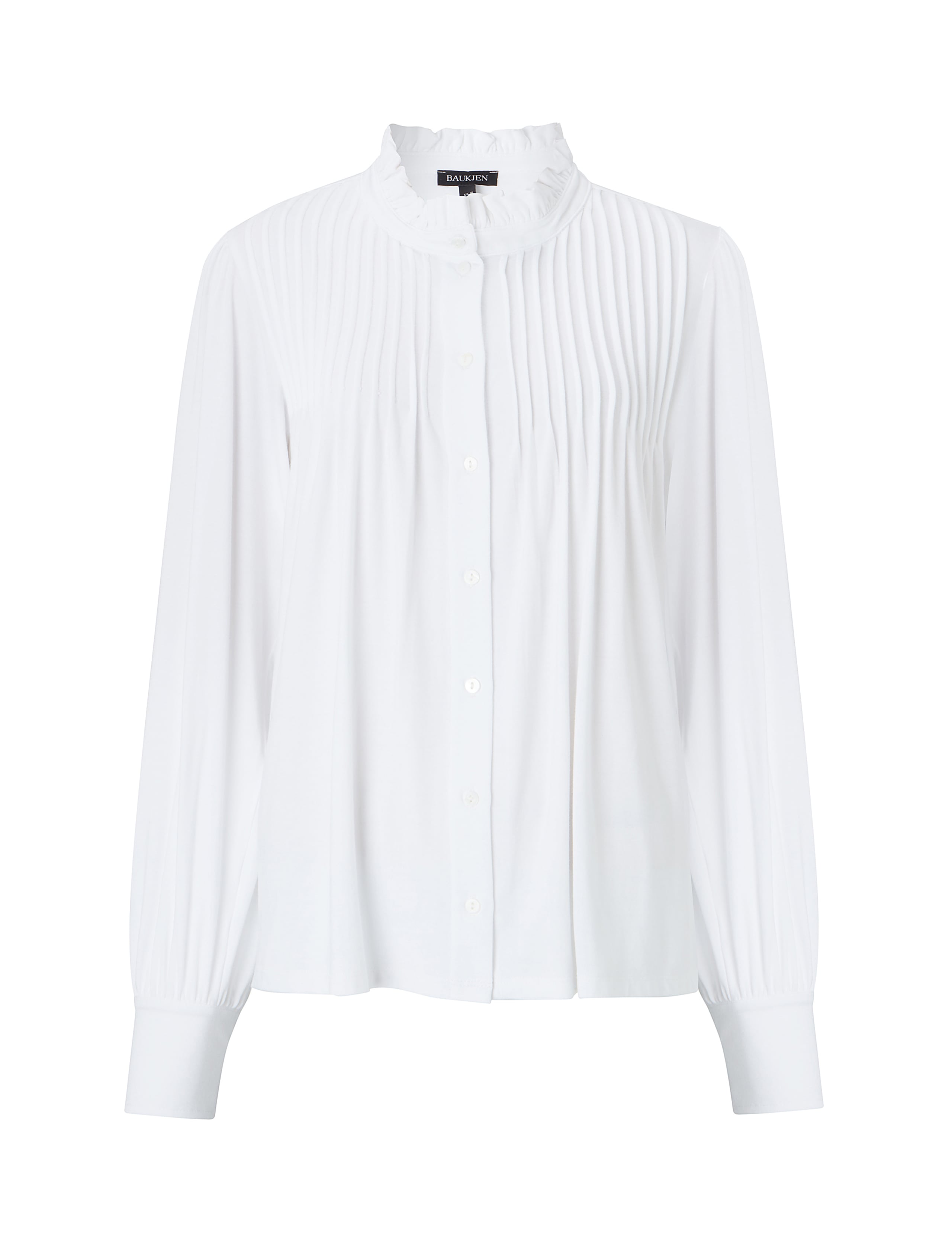 High Neck Relaxed Pintuck Blouse 2 of 5