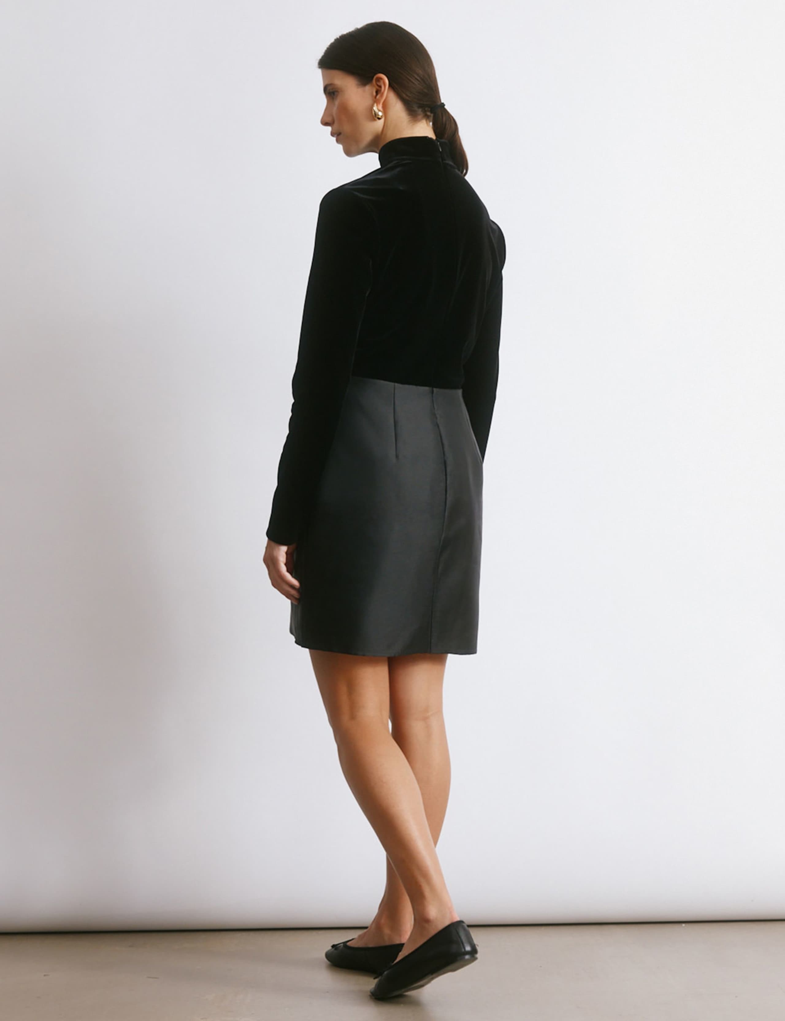 Velvet & Taffeta Mini Jumper Dress 3 of 4
