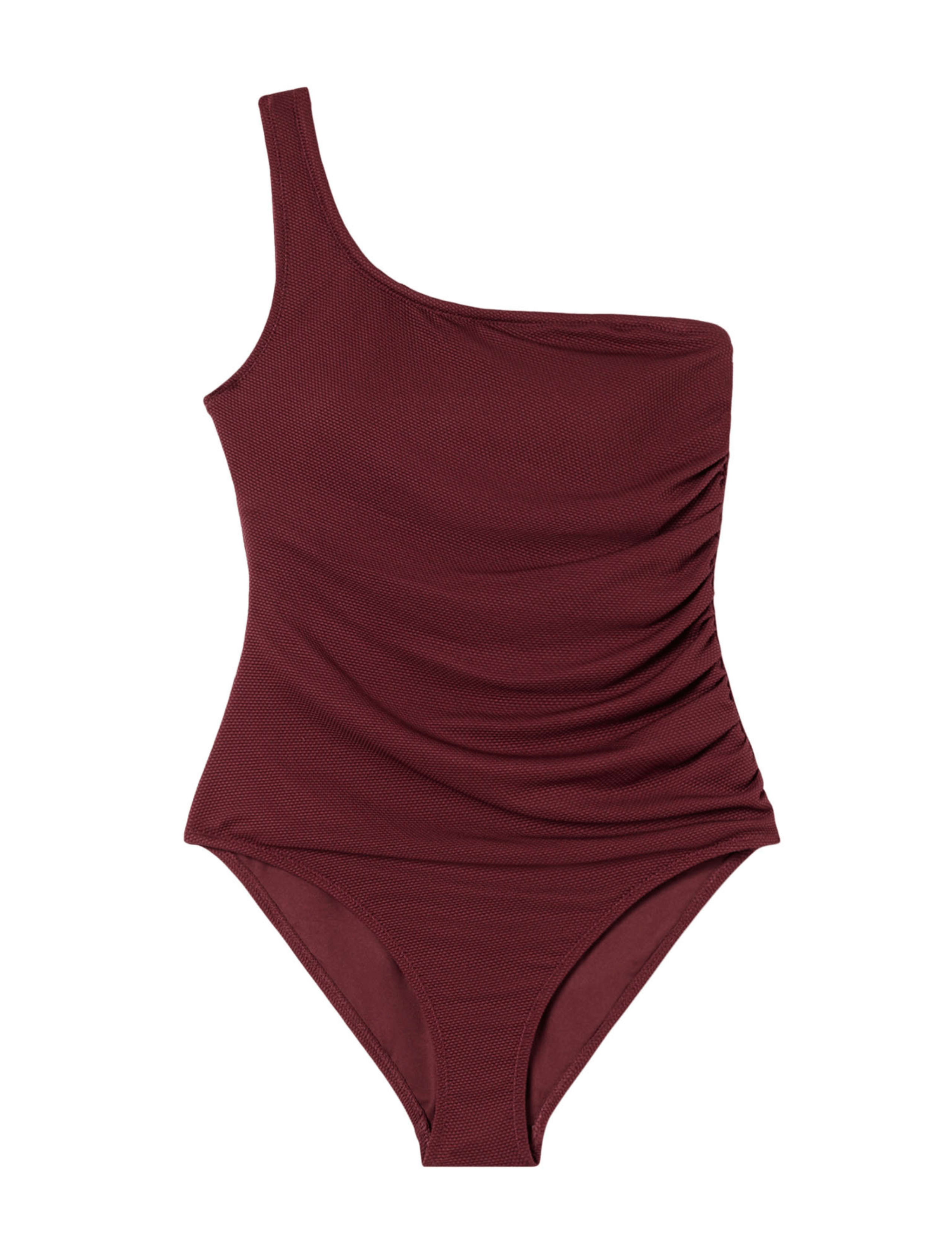 Textured One Shoulder Swimsuit 2 of 6