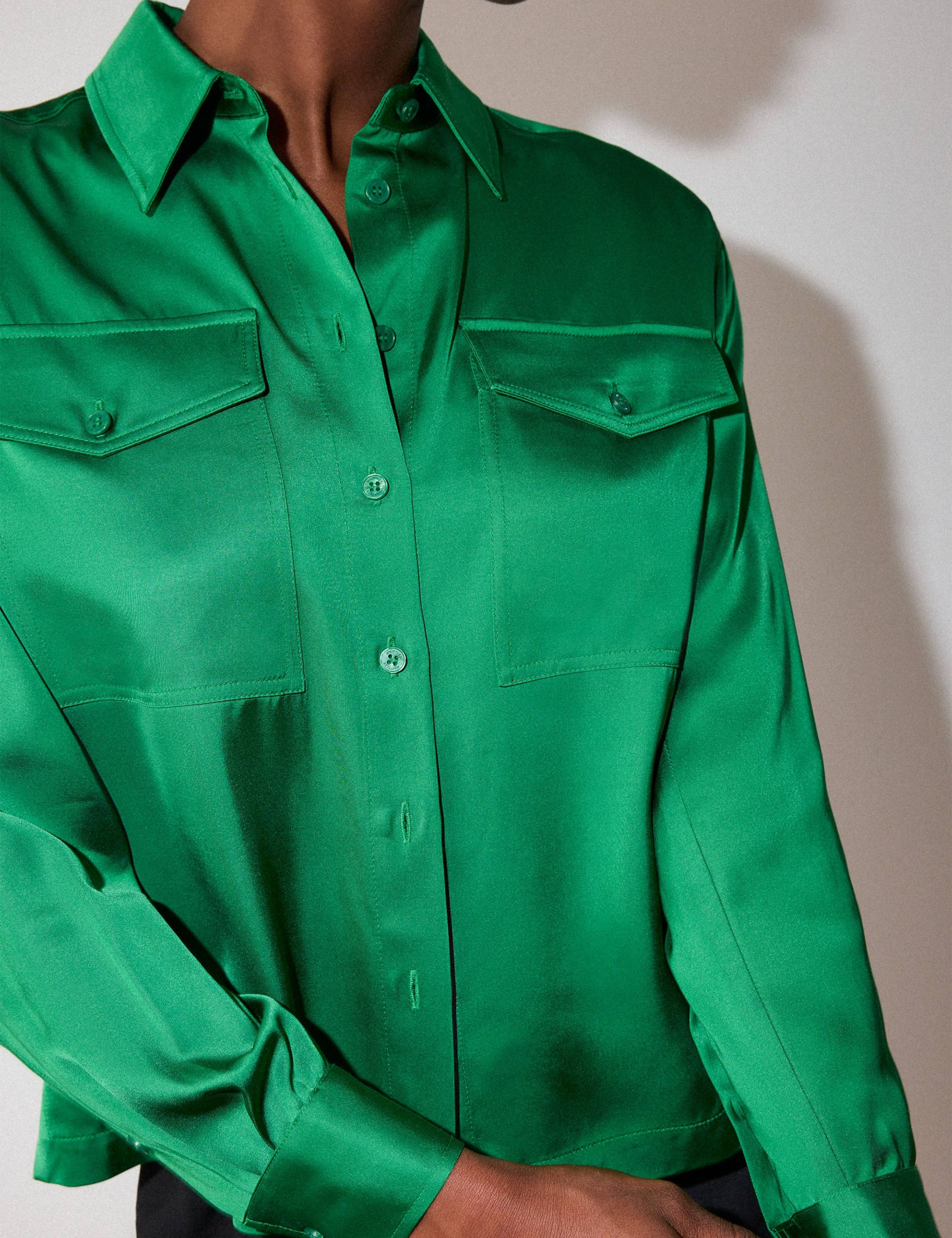 Satin Utility Collared Shirt 3 of 5