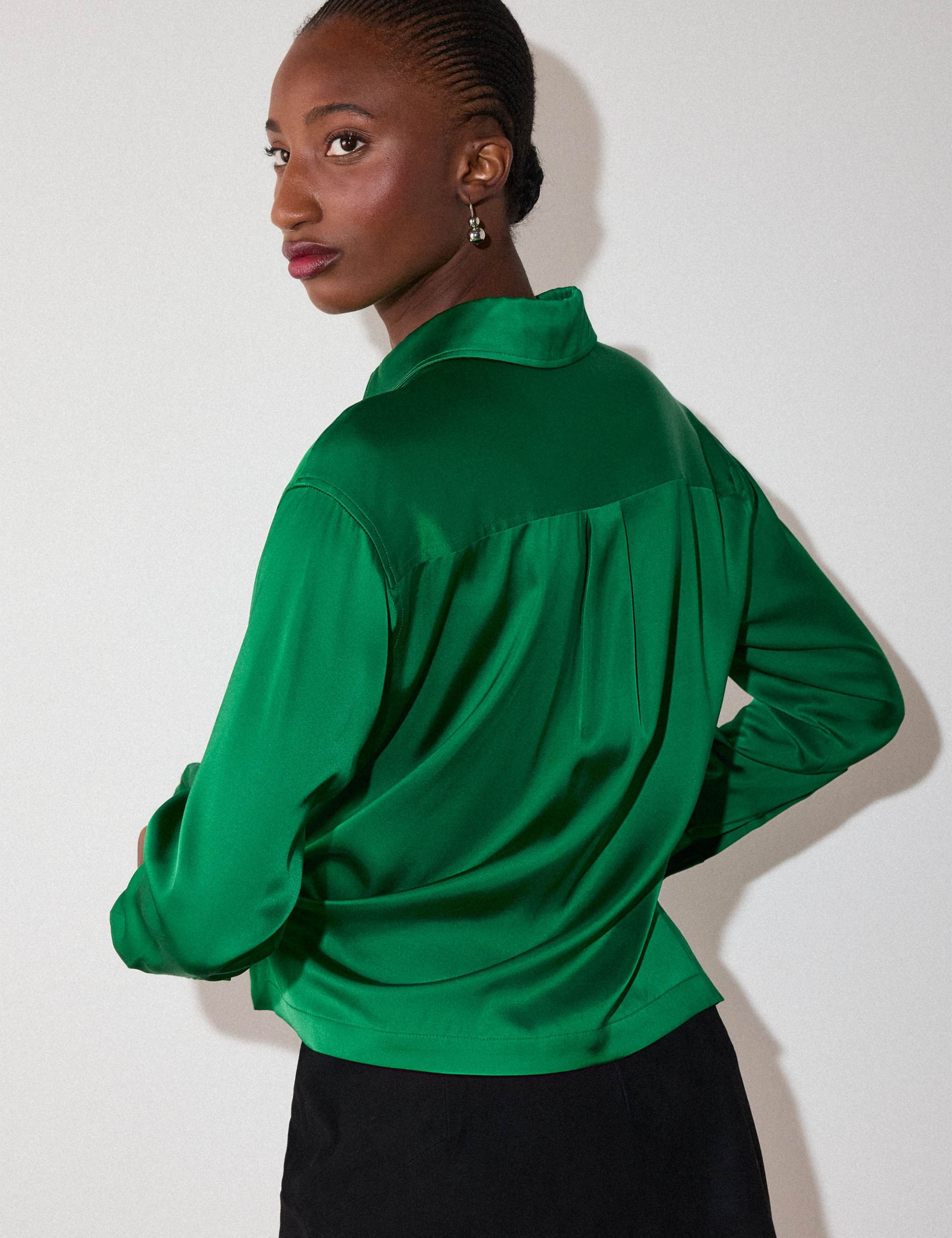 Satin Utility Collared Shirt 5 of 5