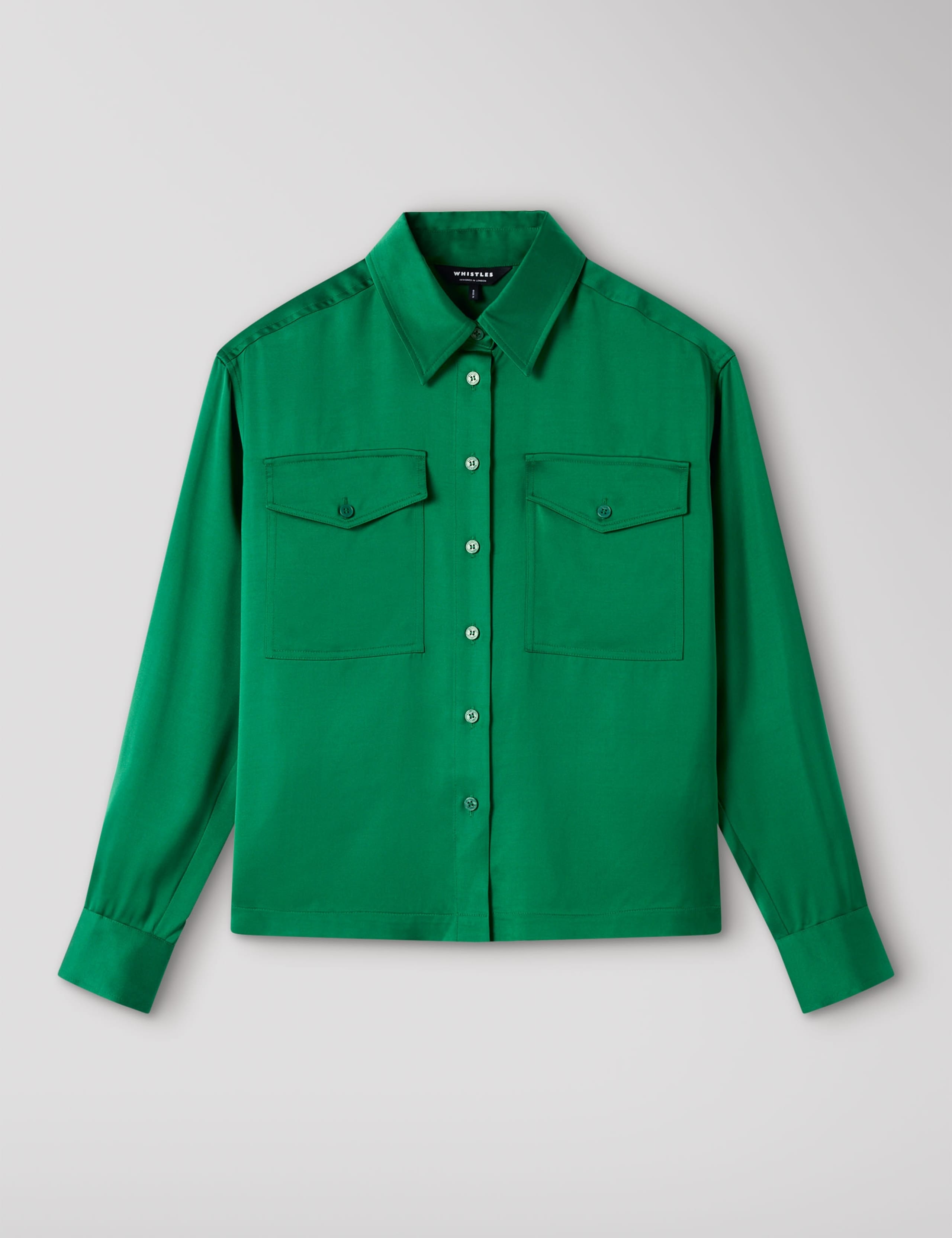 Satin Utility Collared Shirt 2 of 5