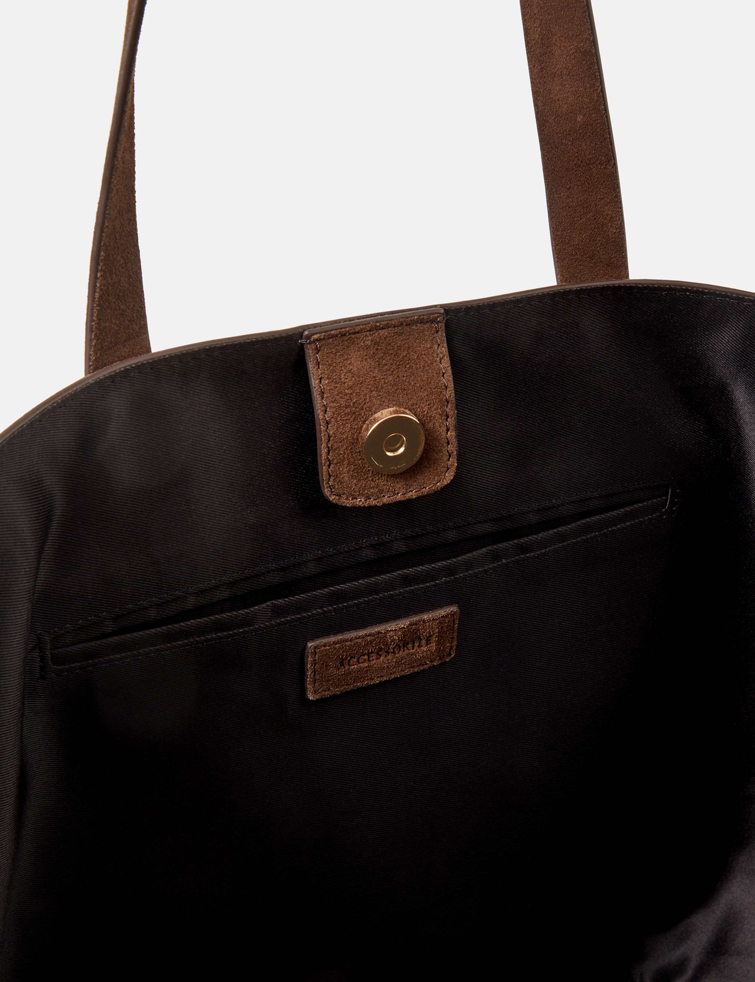 Suede Embroidered Fringed Tote Bag 3 of 3