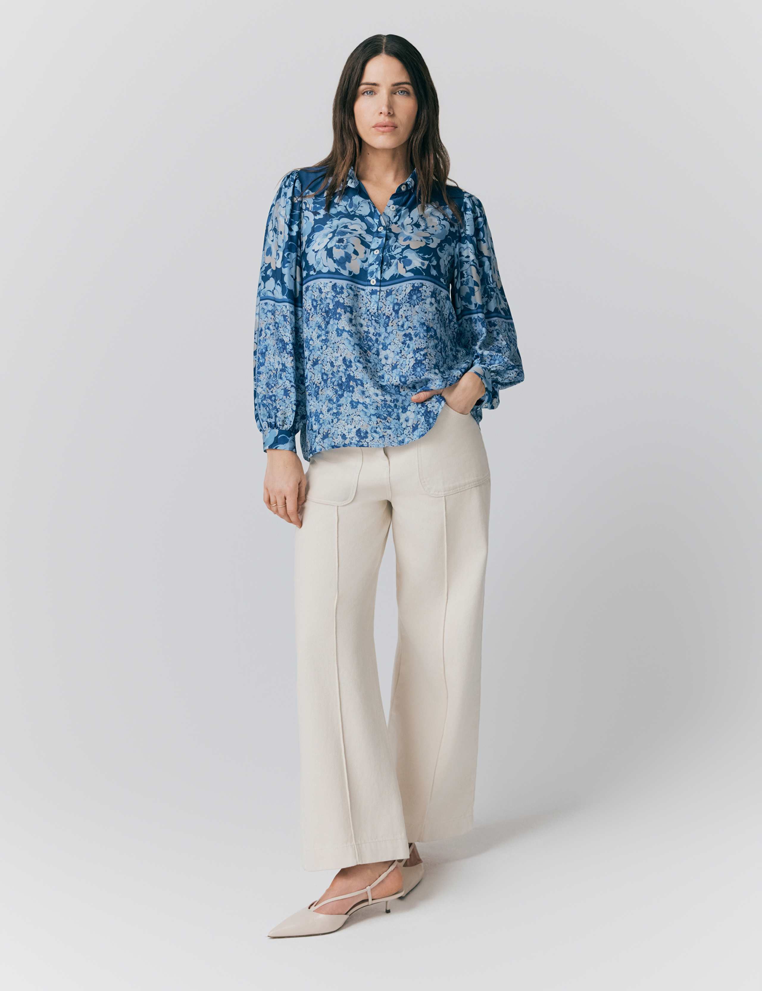 Collared Floral Button Detail Blouse 2 of 5