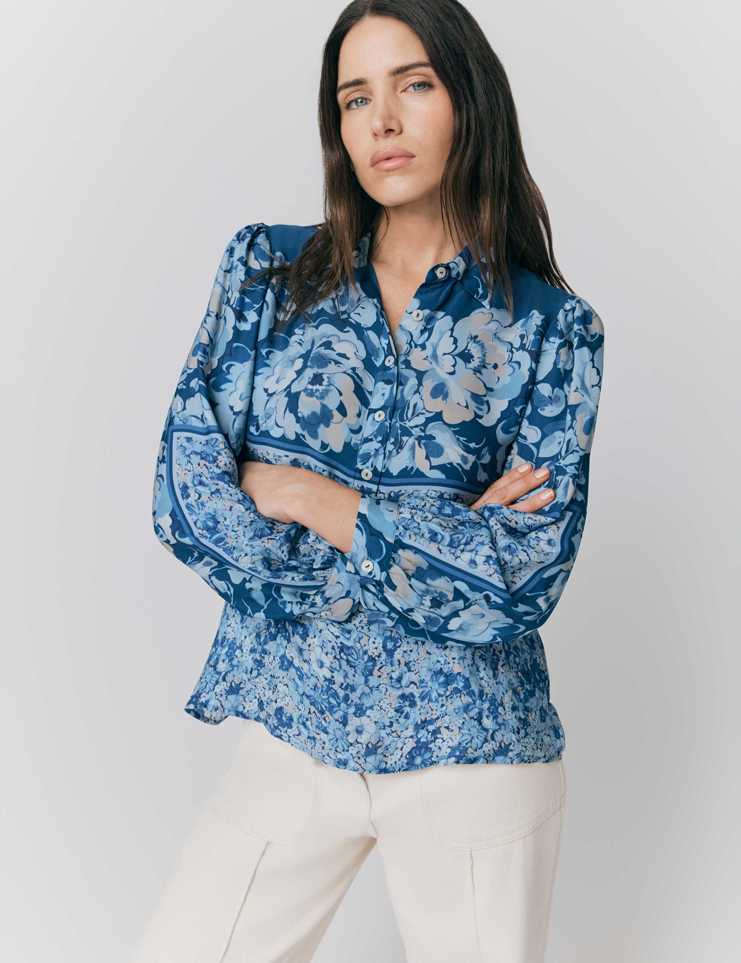 Collared Floral Button Detail Blouse 5 of 5