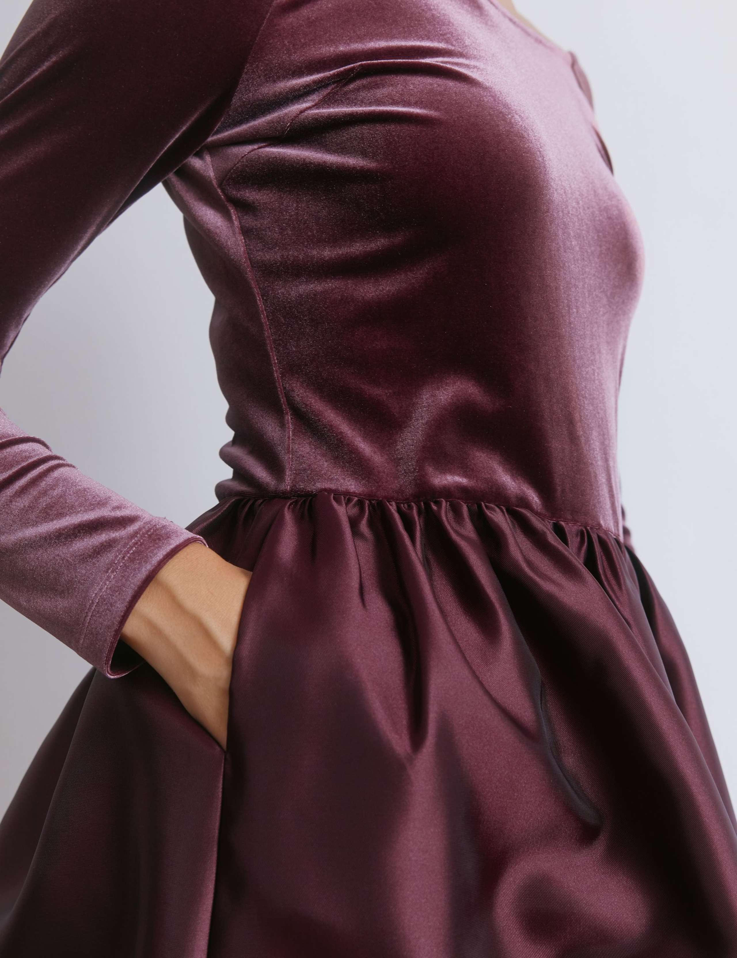 Velvet & Taffeta Midi Bandeau Dress 4 of 4