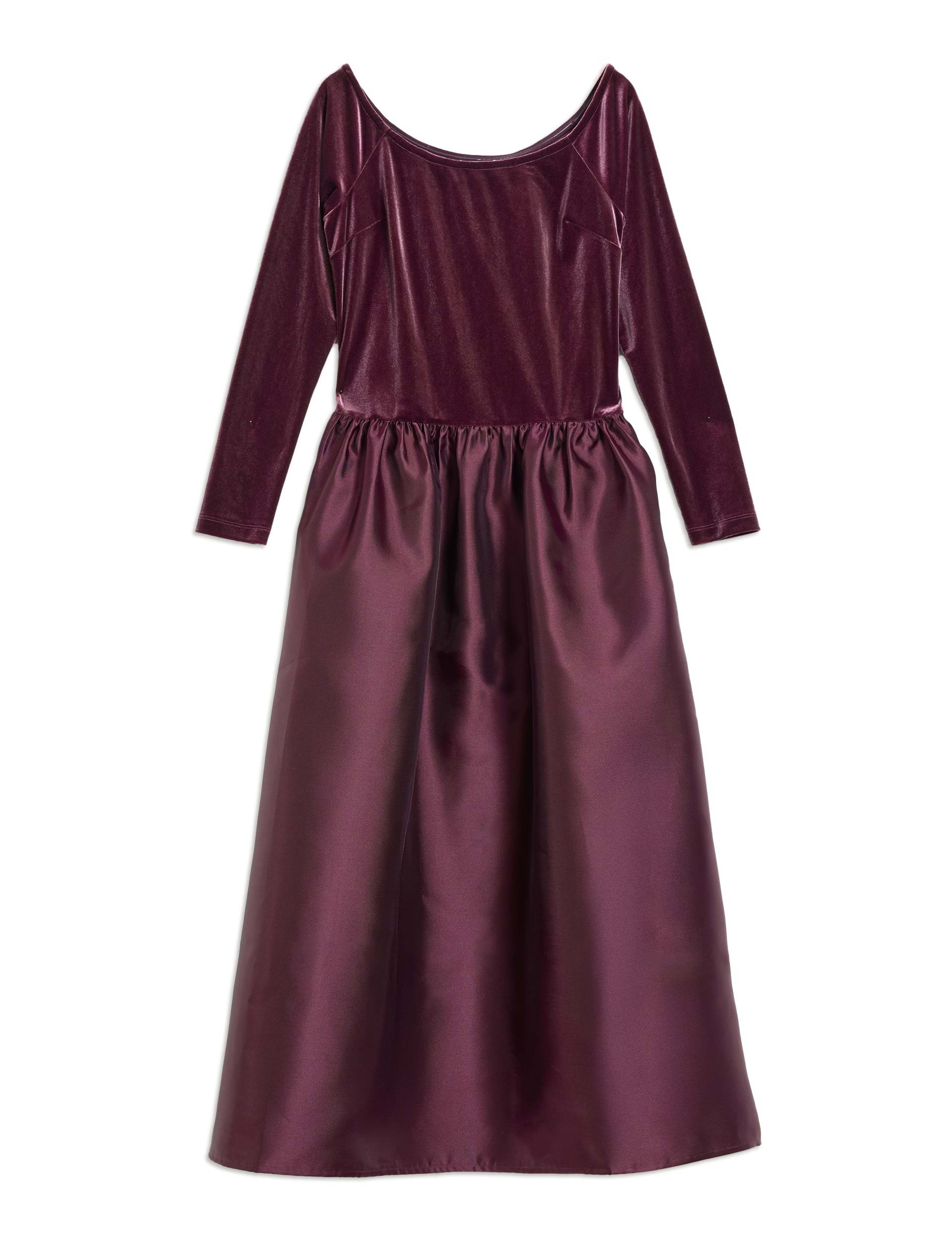 Velvet & Taffeta Midi Bandeau Dress 2 of 4