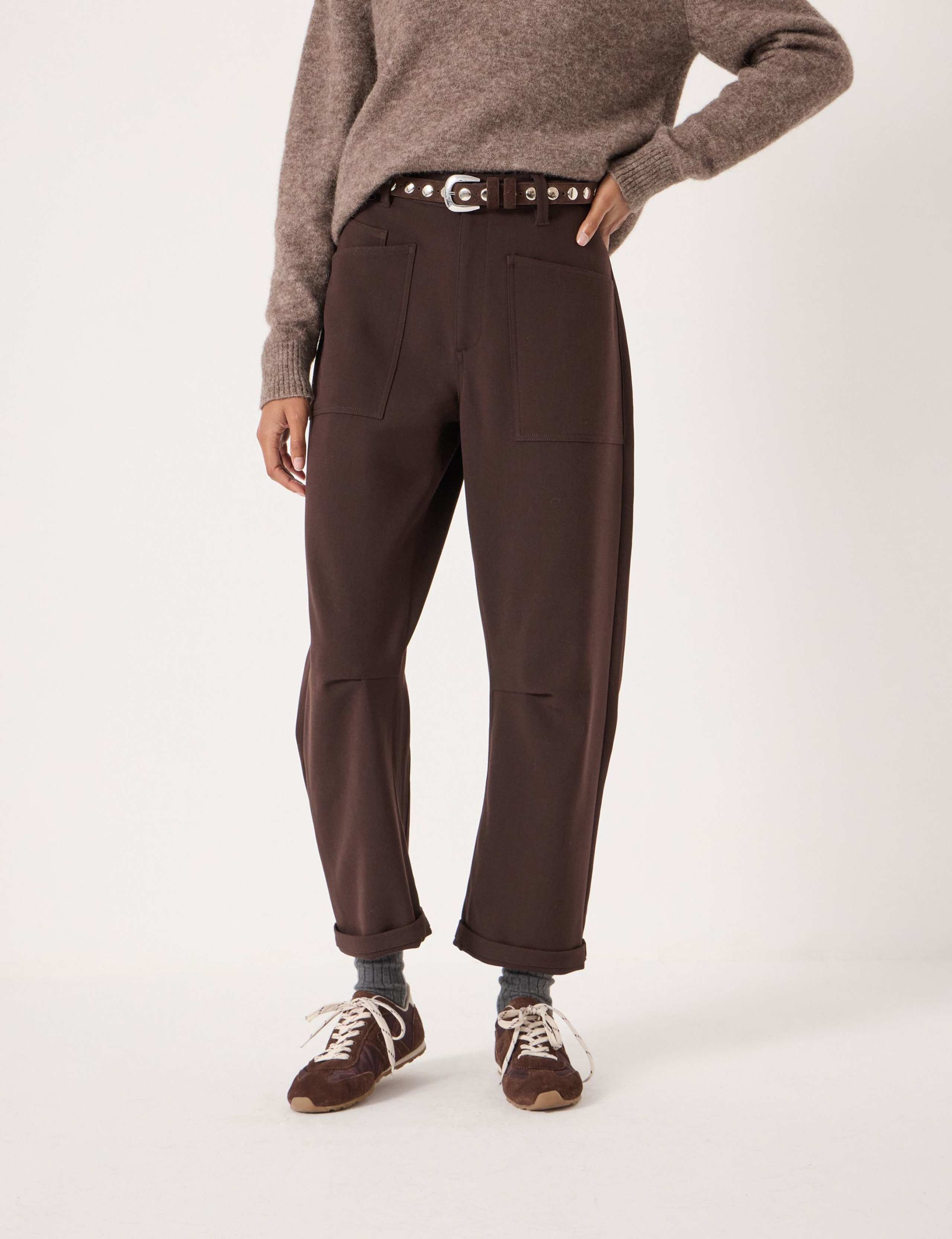 Barrel Leg Tailored Trousers 1 of 4