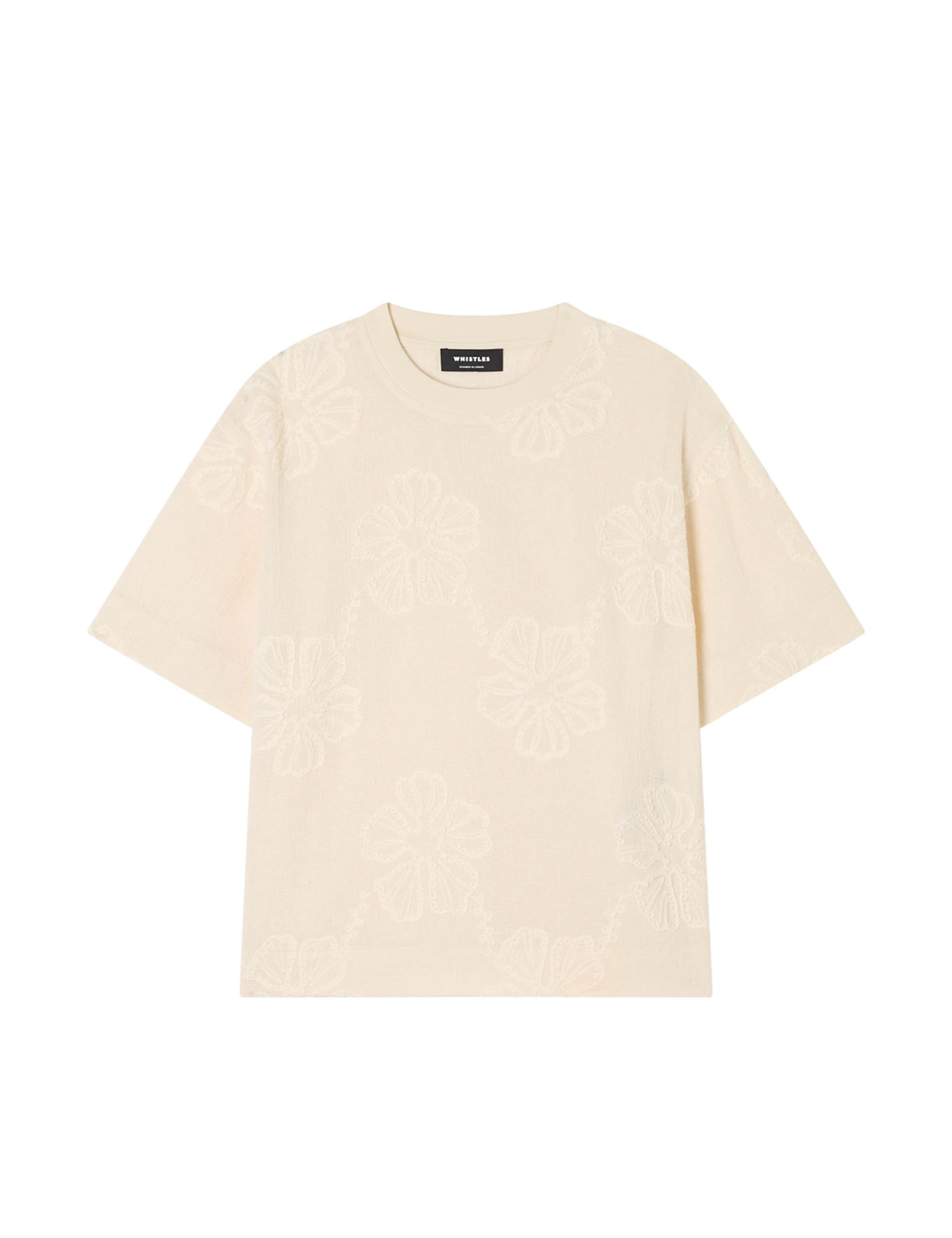 Jersey Textured Floral Embroidered Top 2 of 7