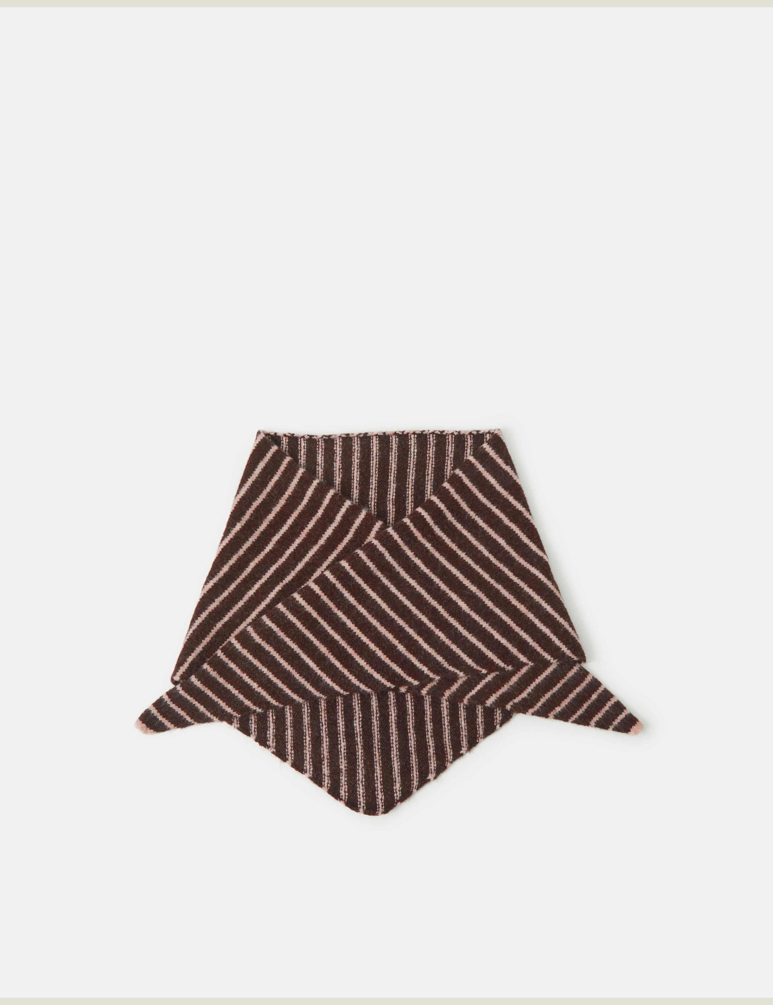 Knitted Striped Triangle Scarf 1 of 2