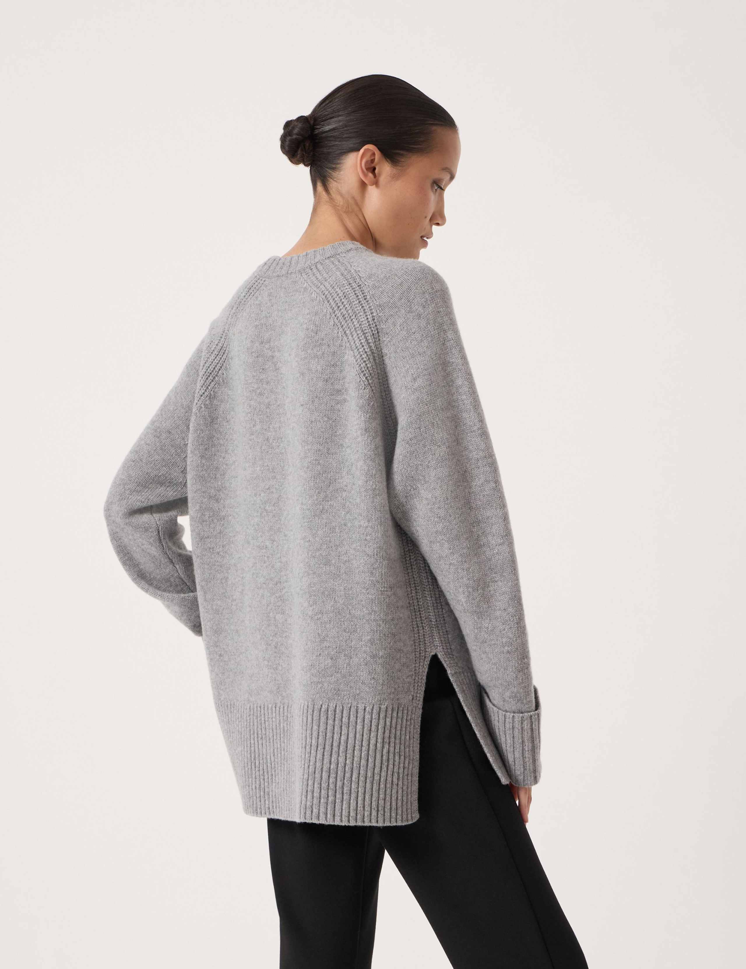 Pure Wool Textured Crew Neck Jumper 4 of 6