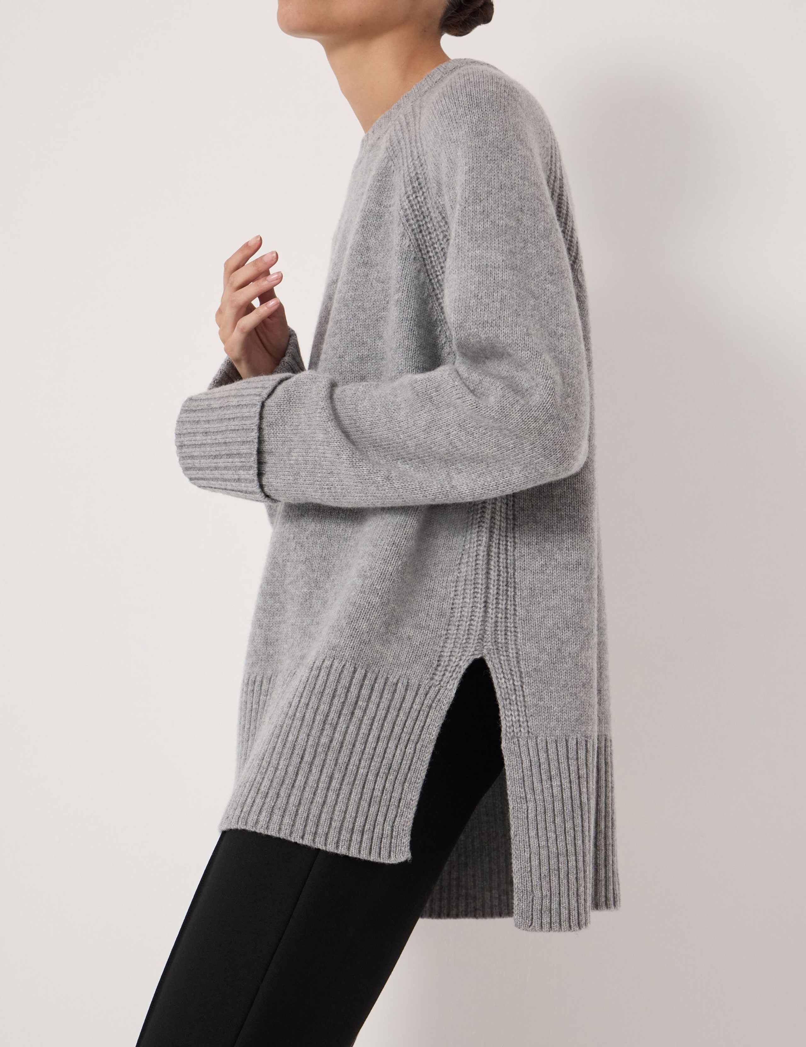 Pure Wool Textured Crew Neck Jumper 5 of 6
