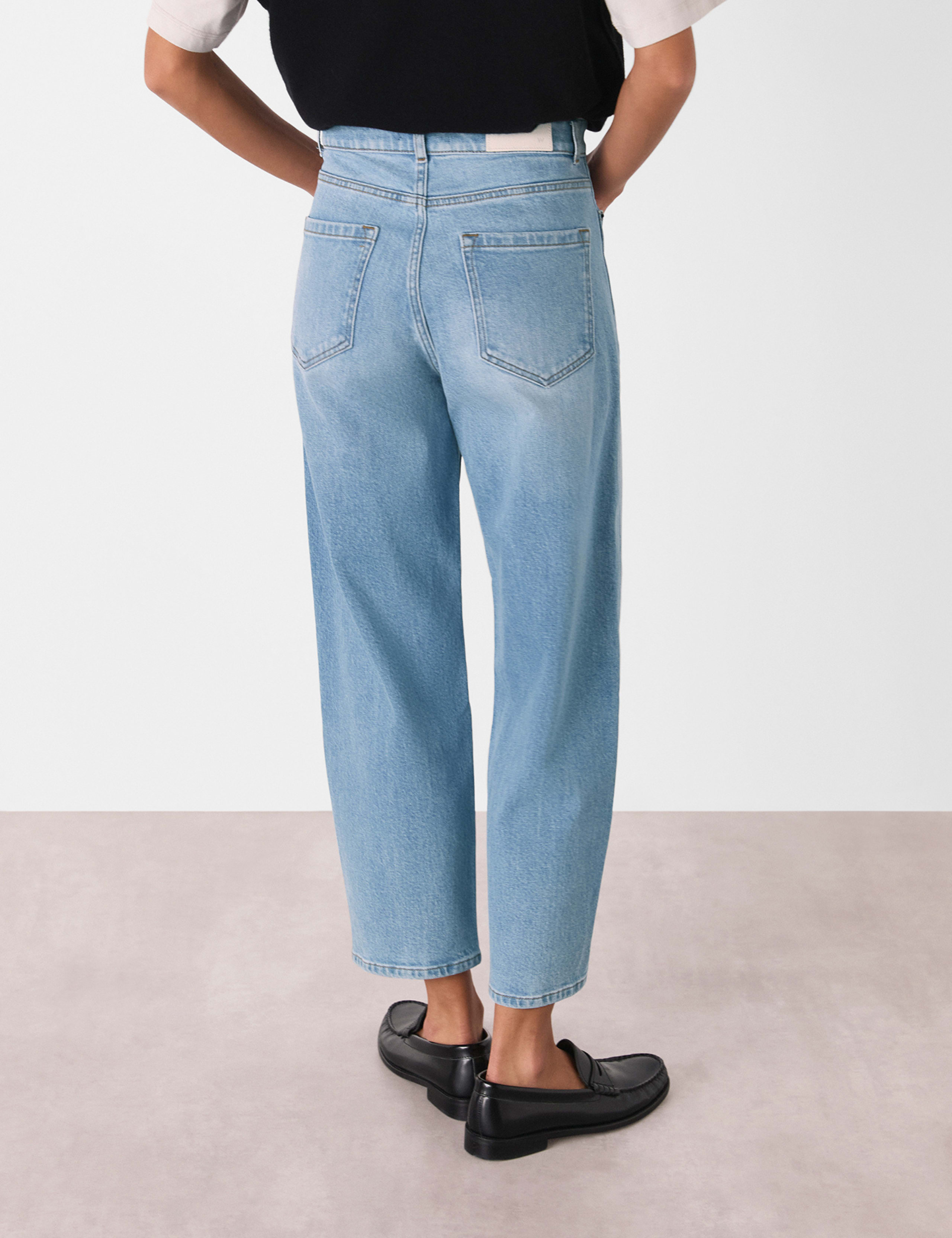 High Waisted Barrel Ankle Grazer Jeans 4 of 5