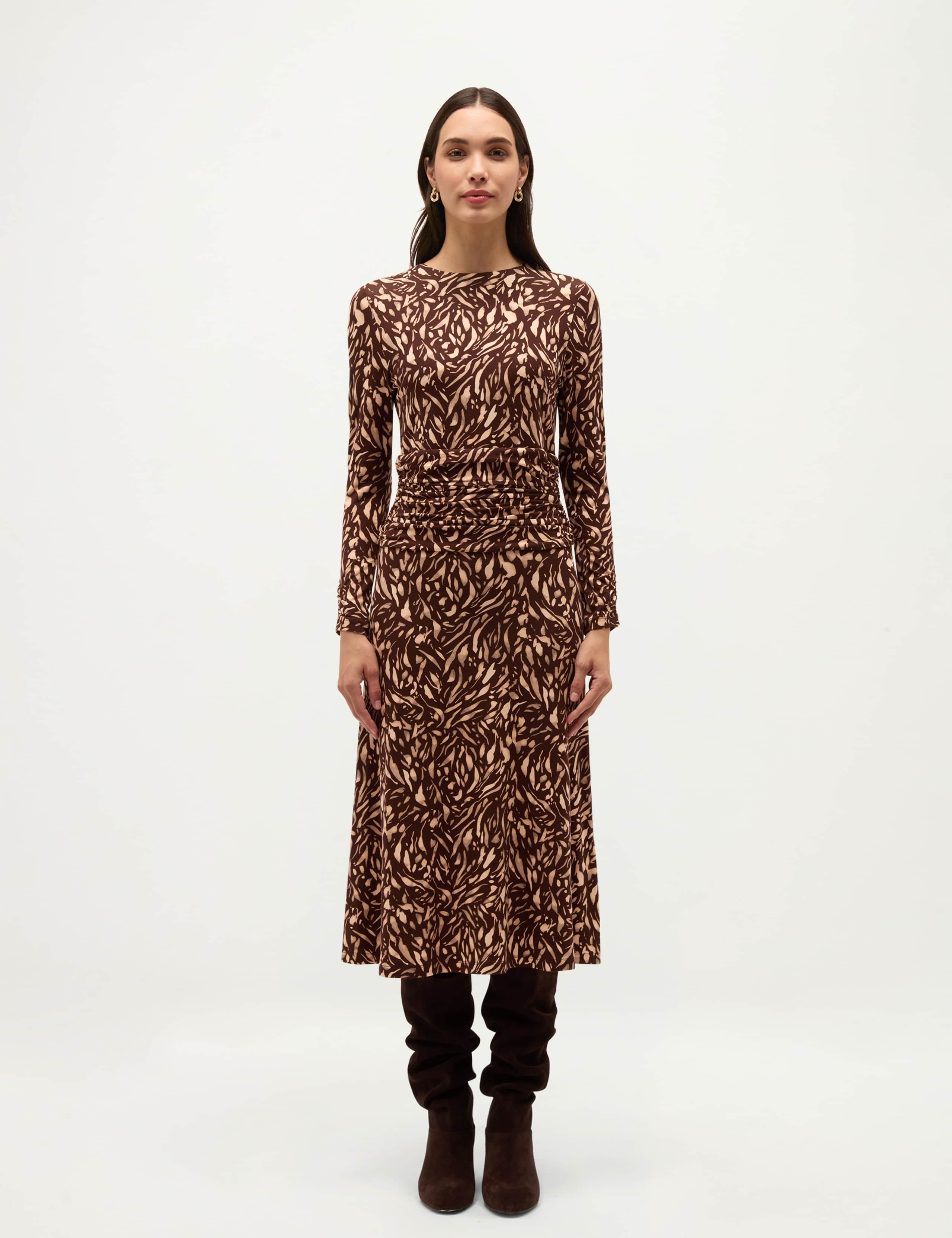 Animal Print Crew Neck Midi Jersey Dress 4 of 6