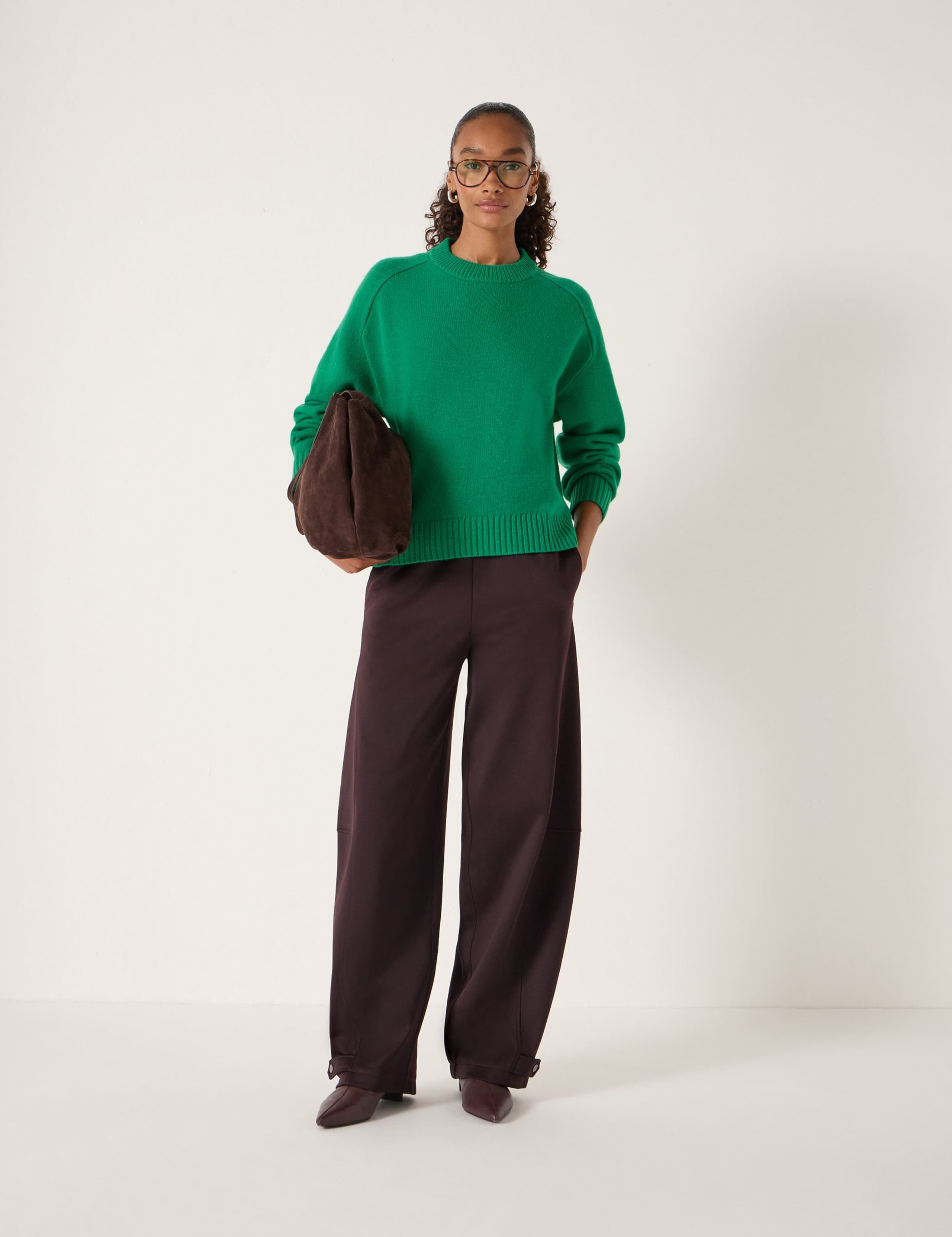 Pure Wool Textured Crew Neck Jumper 3 of 5