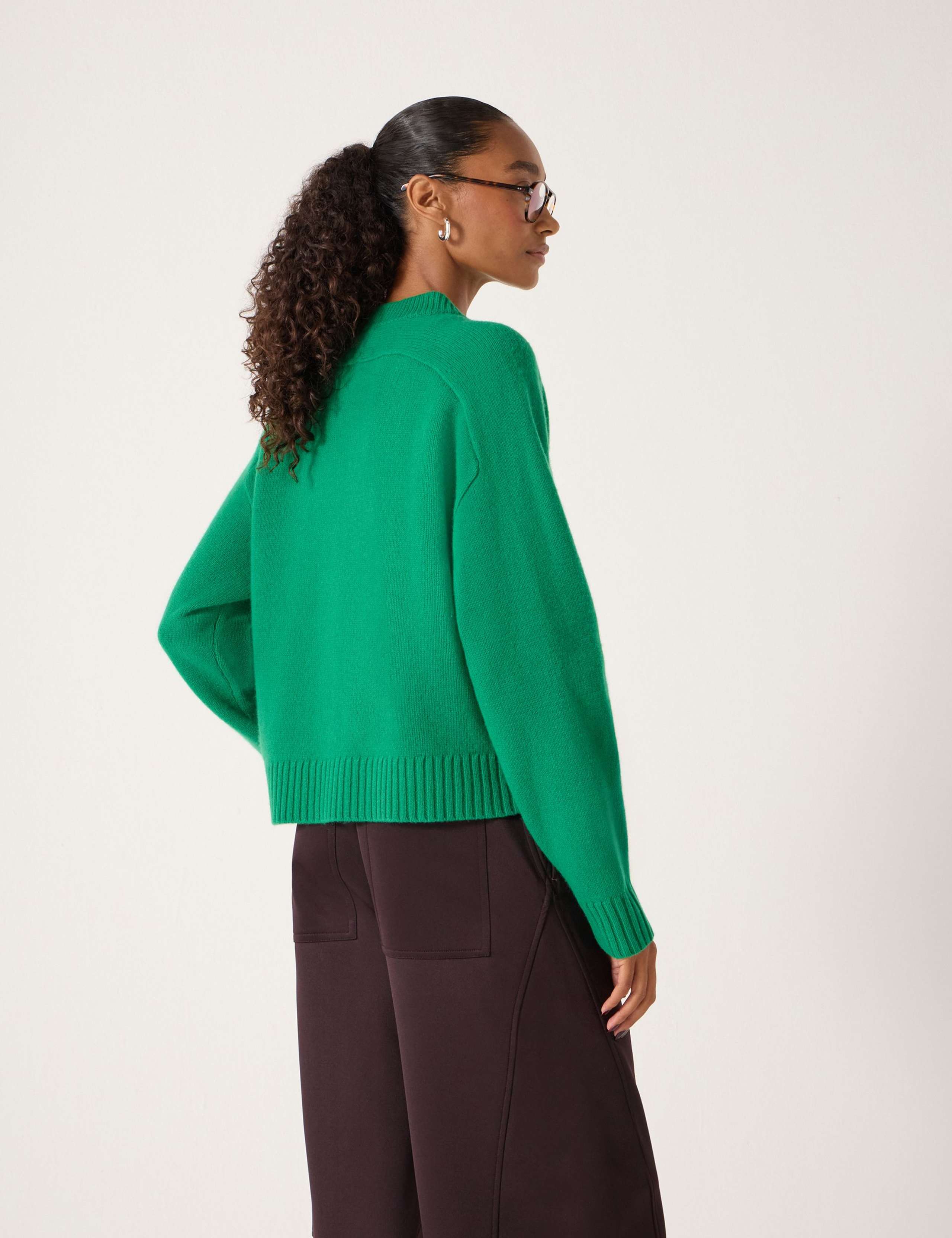 Pure Wool Textured Crew Neck Jumper 4 of 5