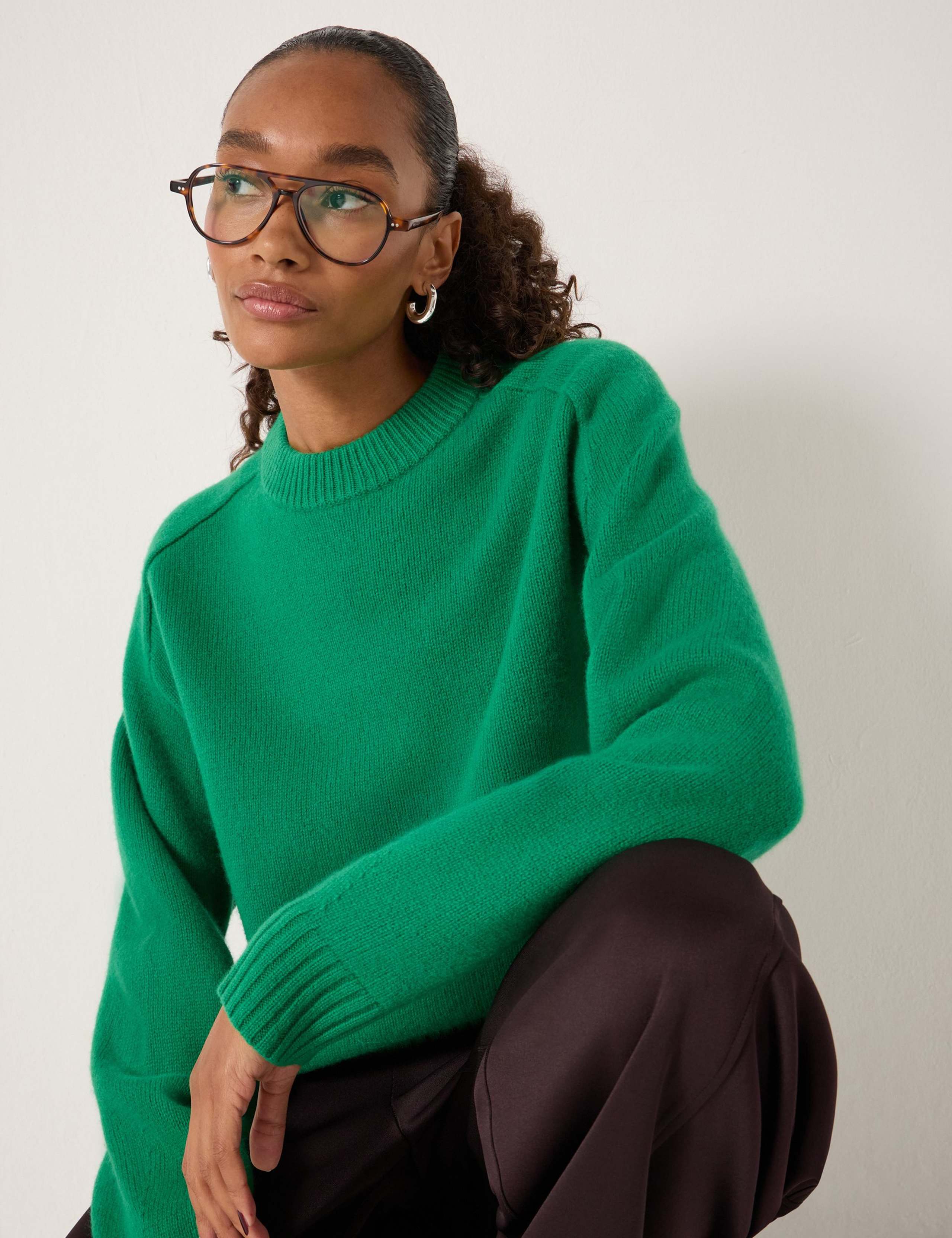 Pure Wool Textured Crew Neck Jumper 5 of 5