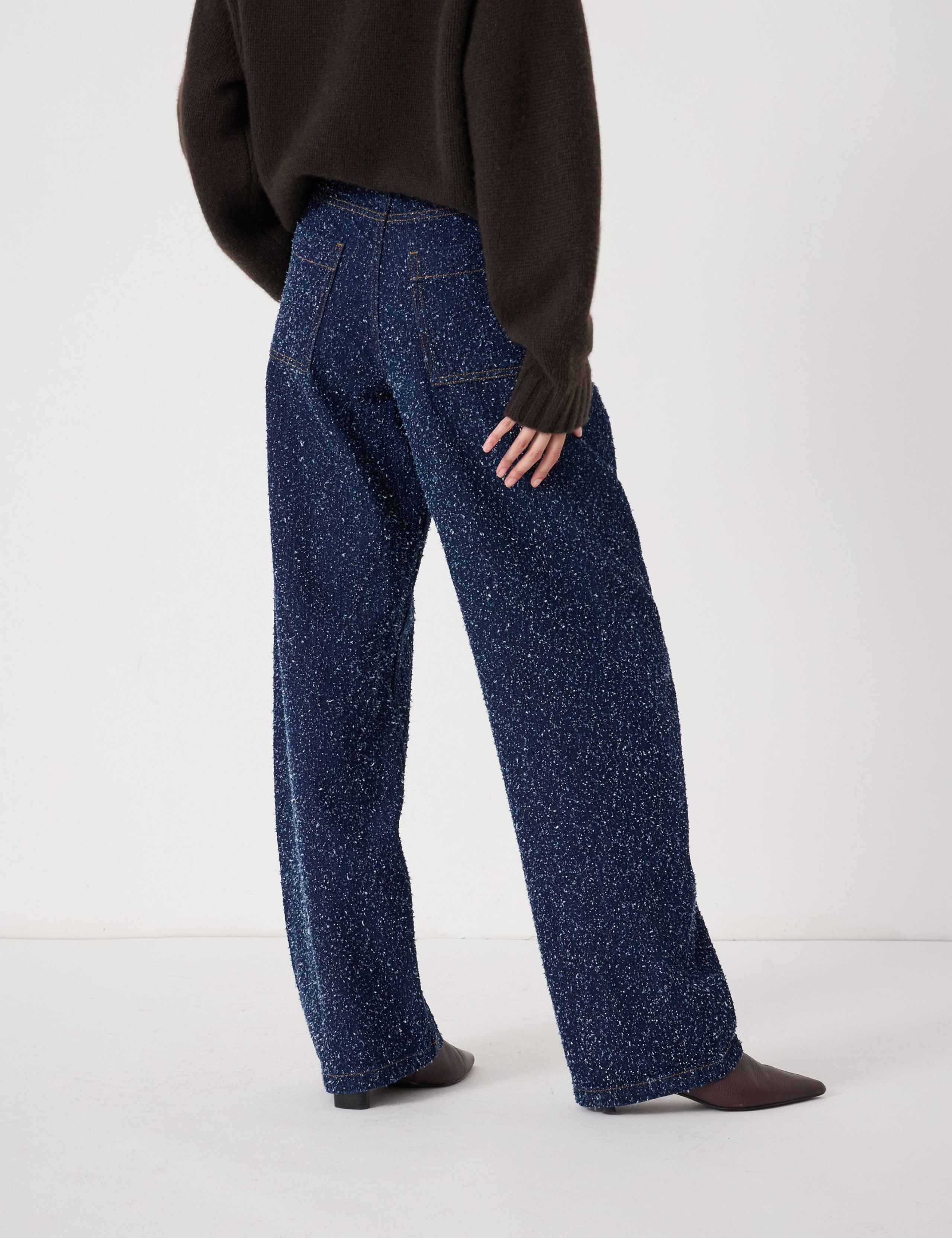 Textured Mid Rise Straight Leg Jeans 3 of 4