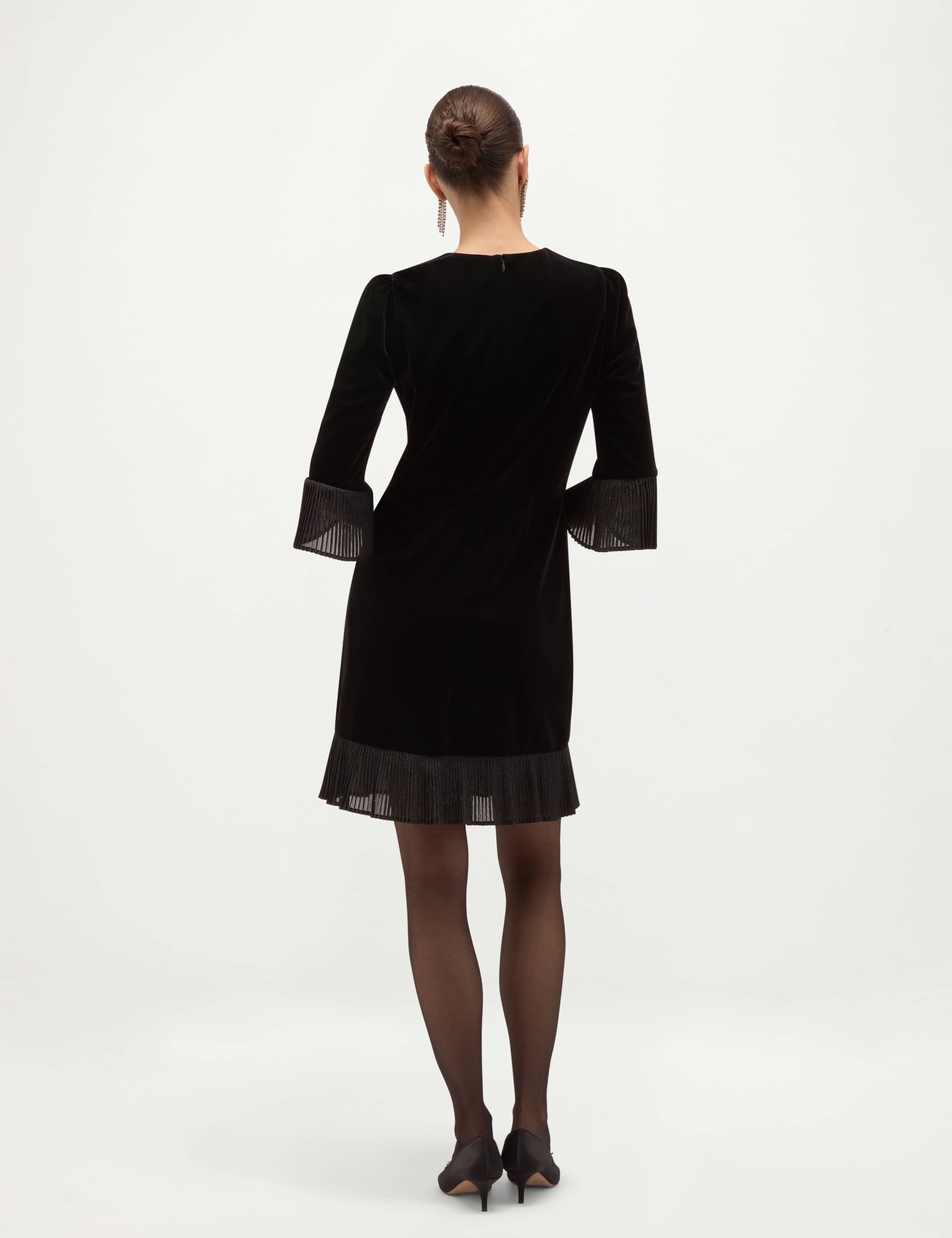 Velvet Metallic Puff Sleeve Mini Dress 5 of 7