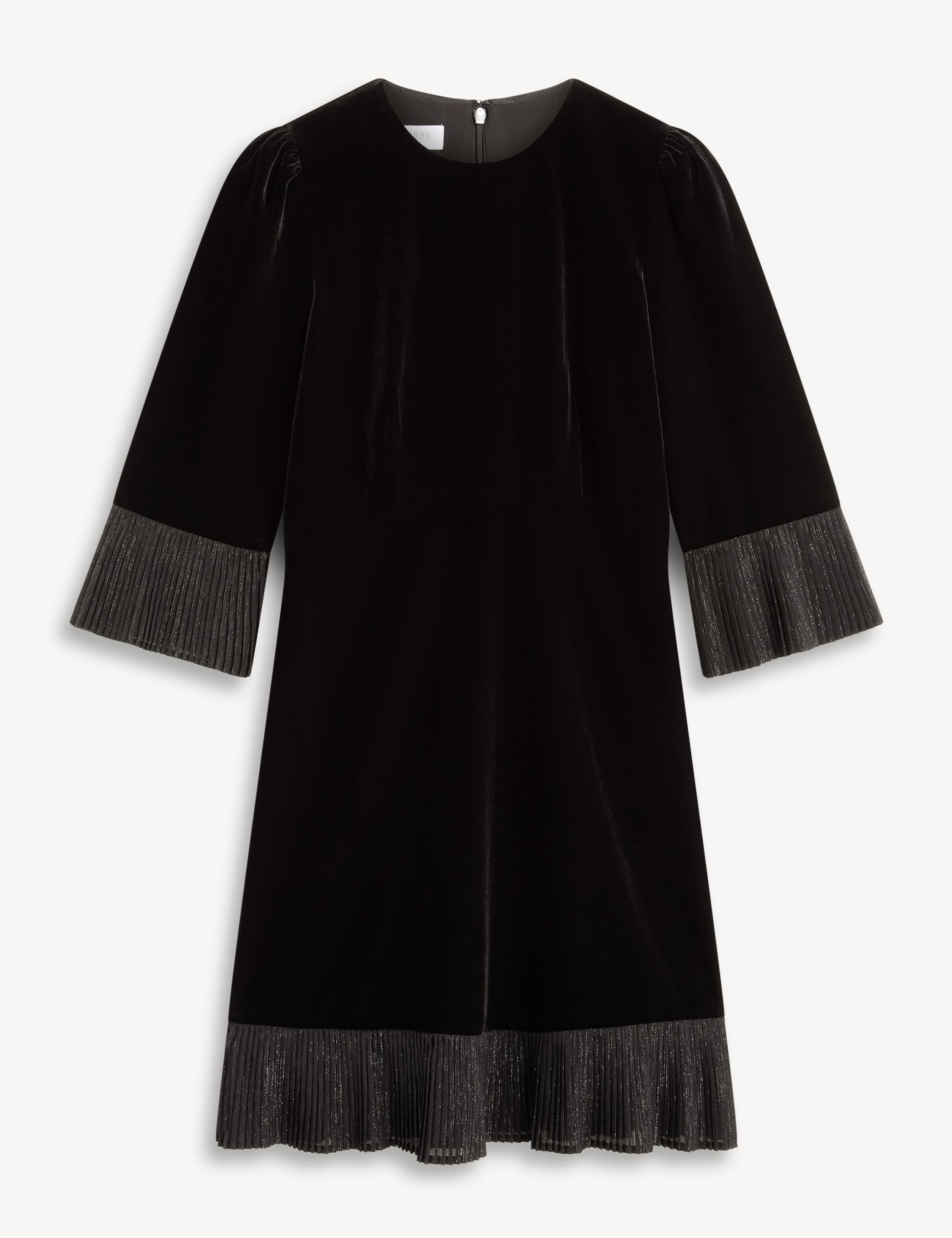 Velvet Metallic Puff Sleeve Mini Dress 2 of 7