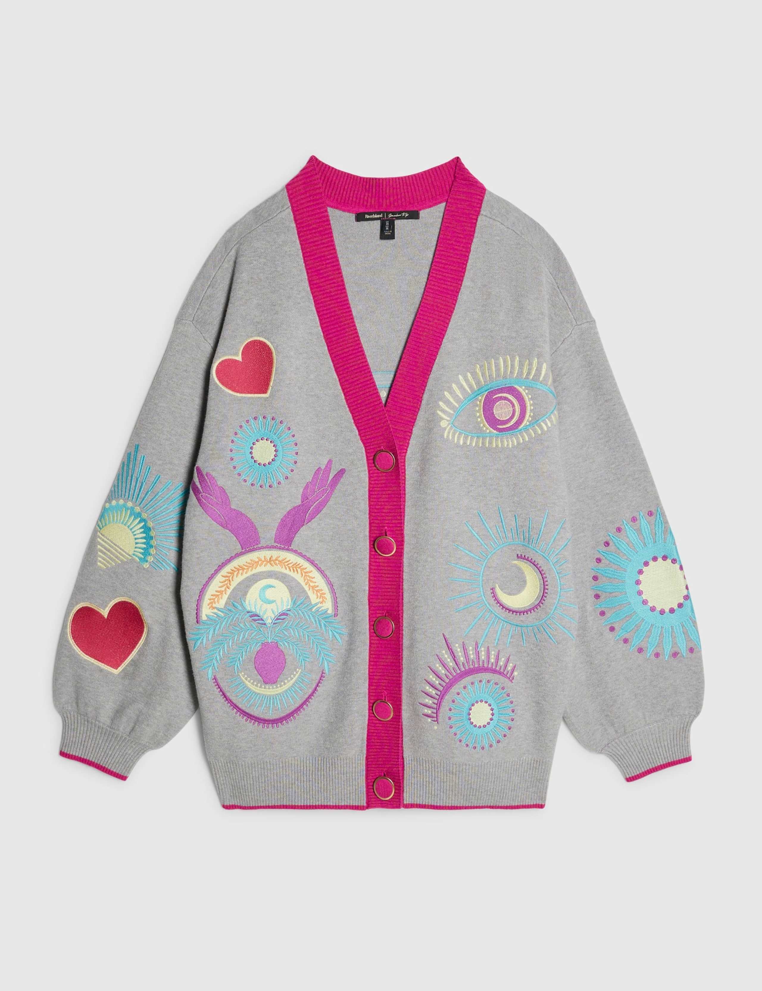 Pure Cotton Embroidered Relaxed Cardigan 4 of 6
