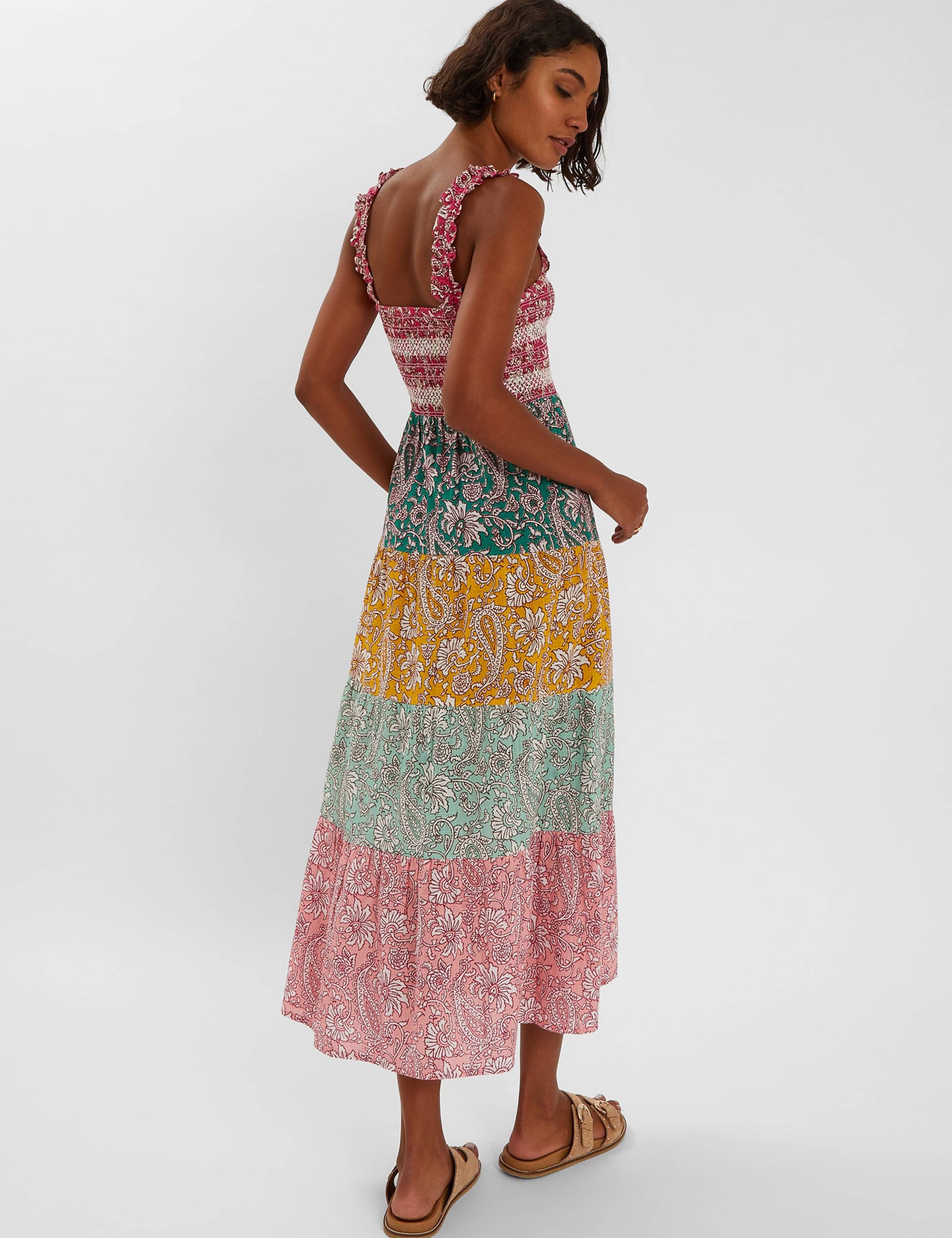 Pure Cotton Paisley Maxi Tiered Dress 3 of 4