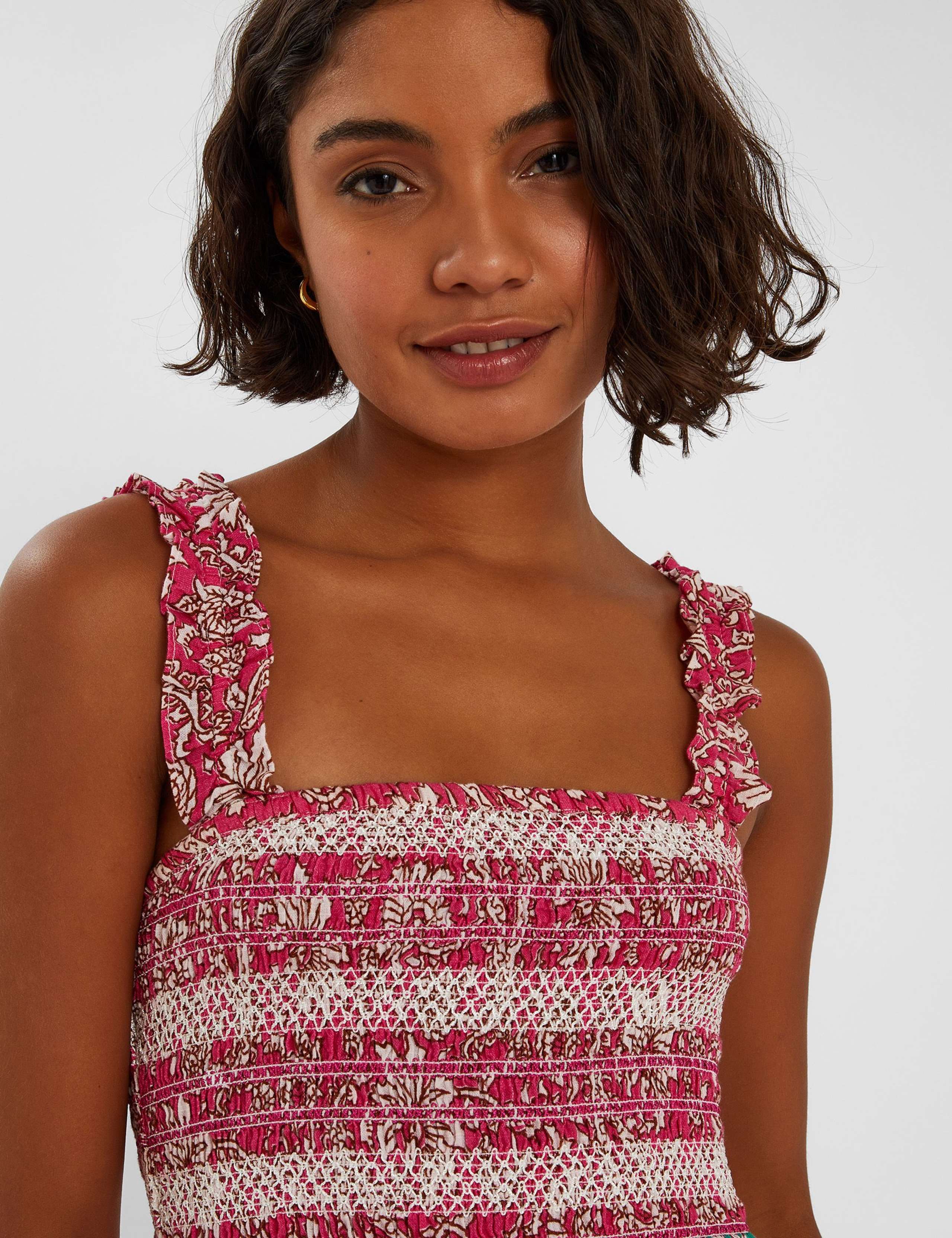 Pure Cotton Paisley Maxi Tiered Dress 4 of 4